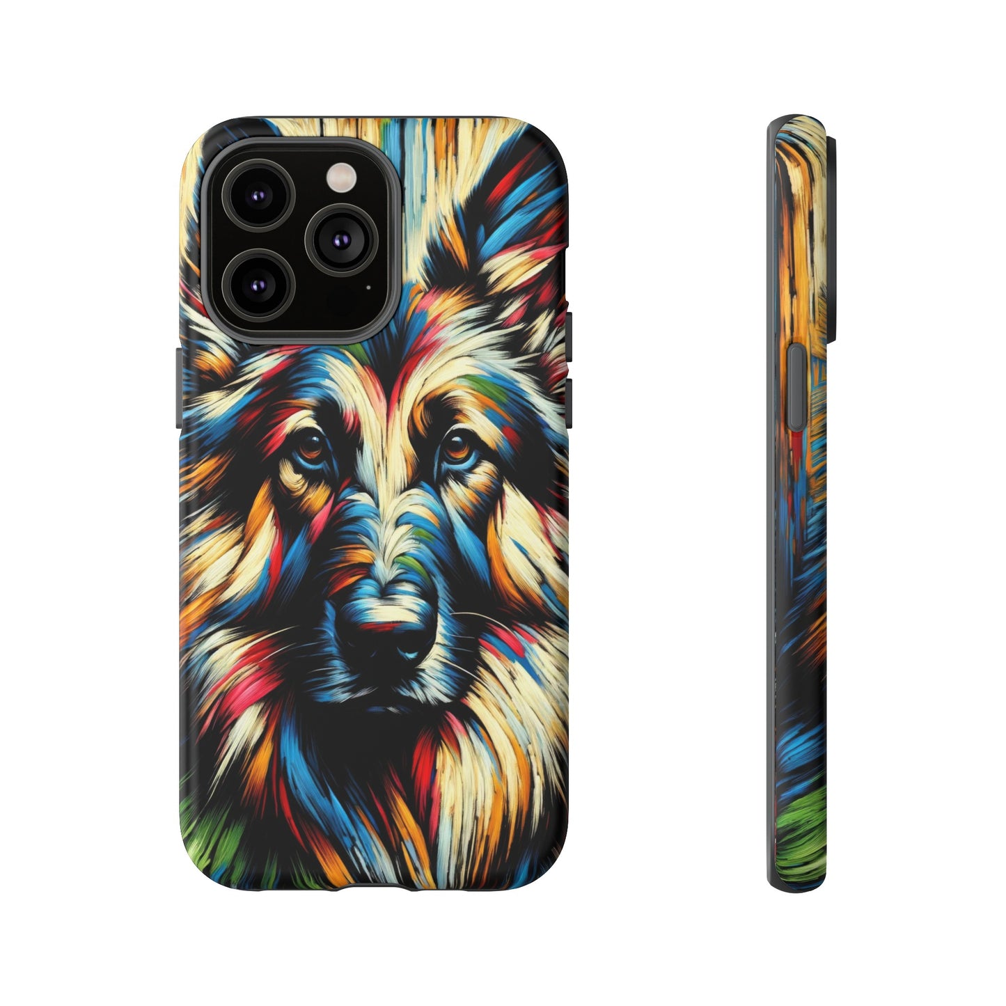 Fauvism scratchboard technique German Shepherd Phone Case