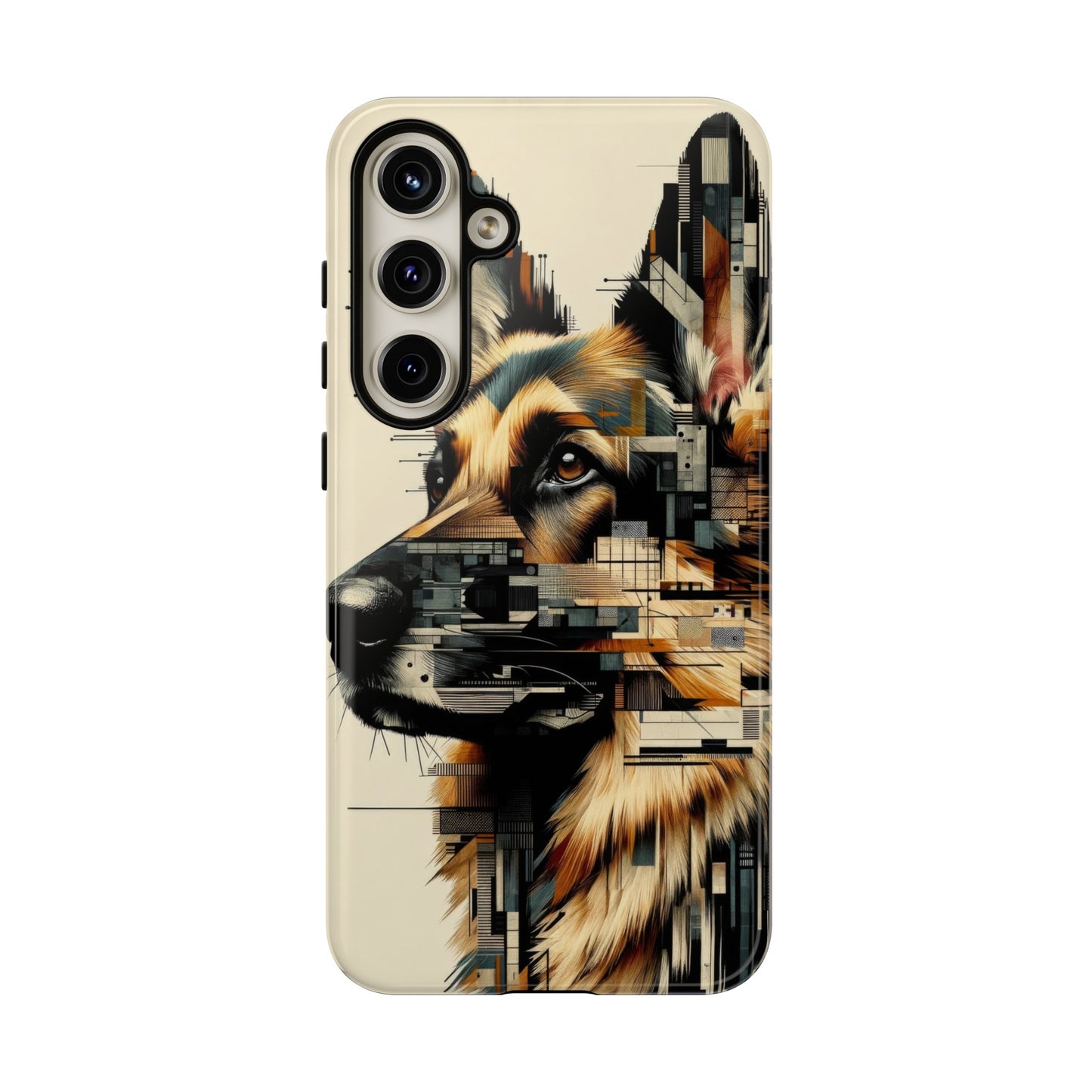 Constructivist and dadaist German Shepherd Phone Case