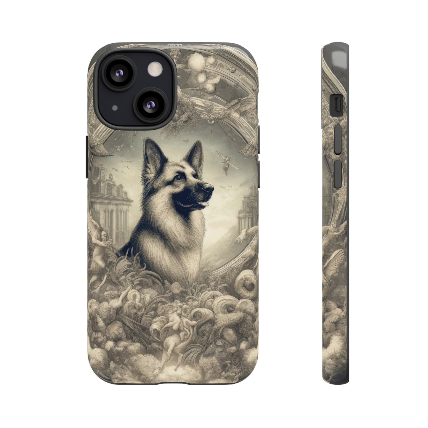 Dreamy fantasy and rococo German Shepherd Phone Case