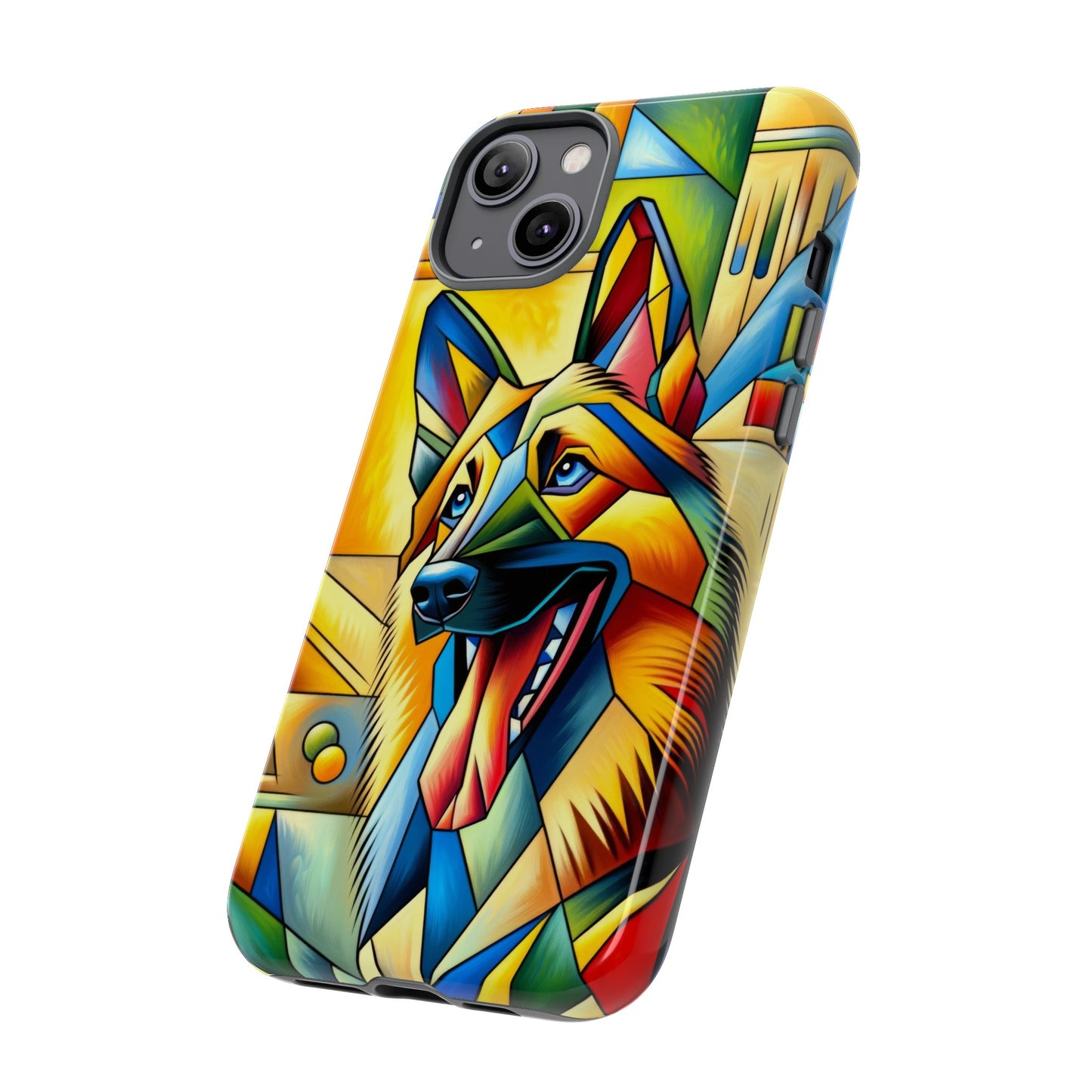 German Shepherd in Cubism Tough Phone Case