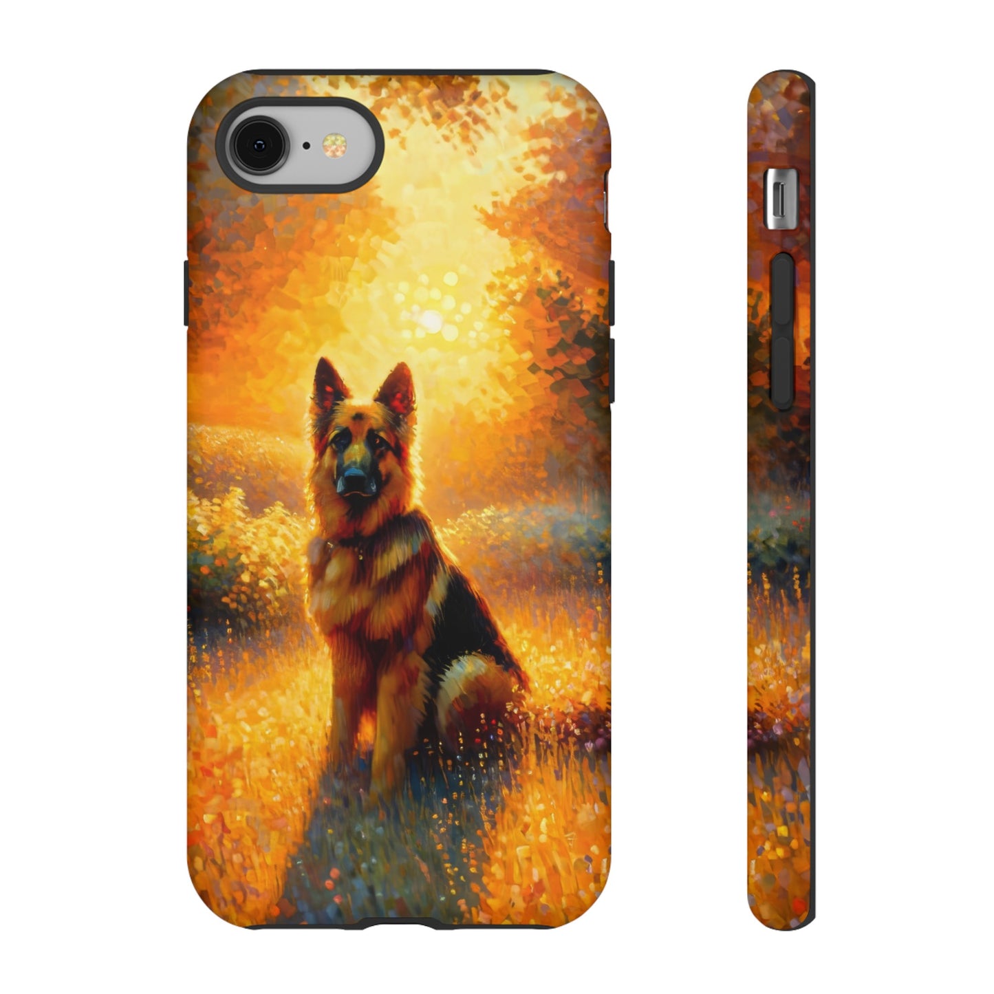 Golden hour and neo-impressionism German Shepherd Phone Case