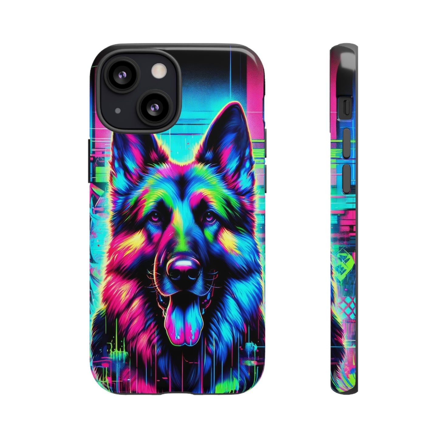 Neon graffiti German Shepherd Phone Case