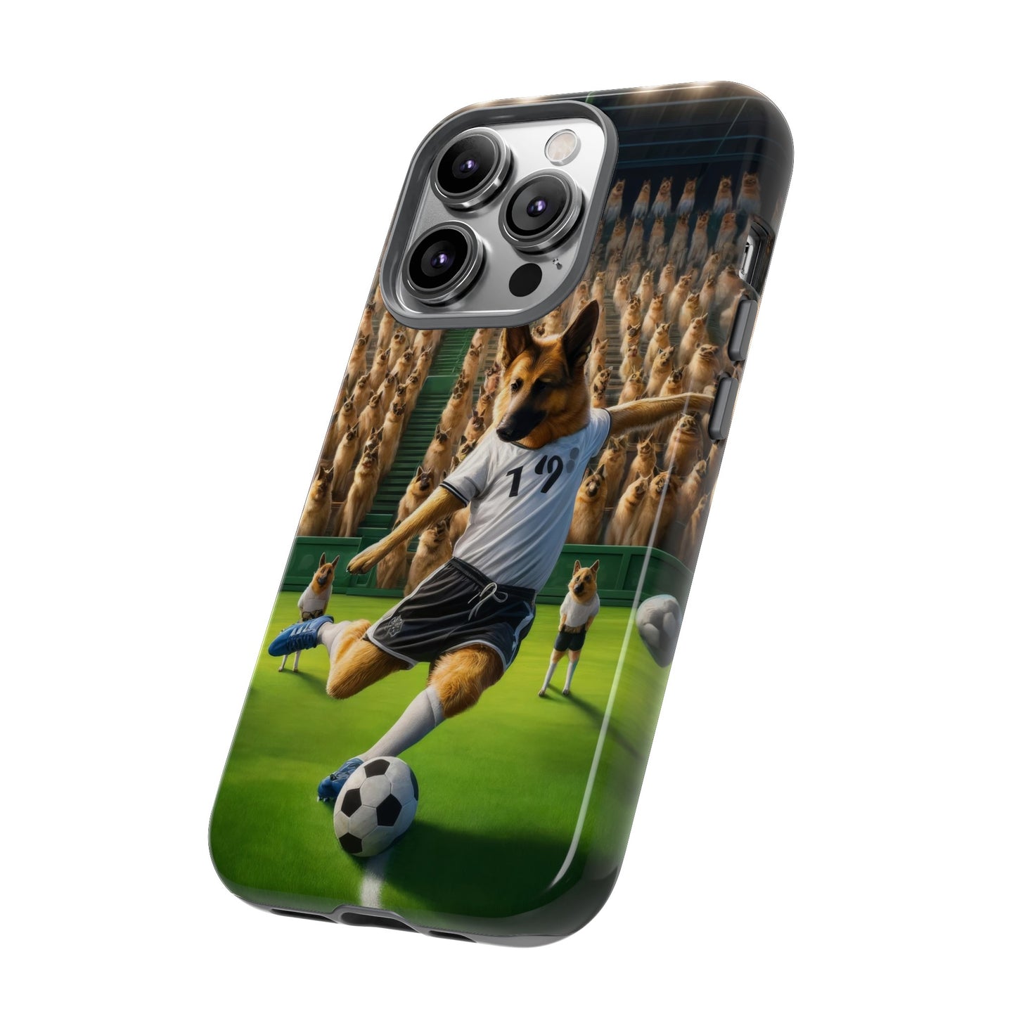 German Shepherd Playing Soccer Tough Phone Case