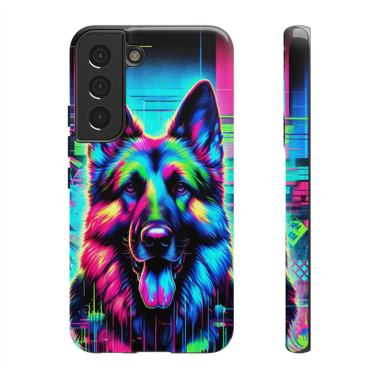 Neon graffiti German Shepherd Phone Case