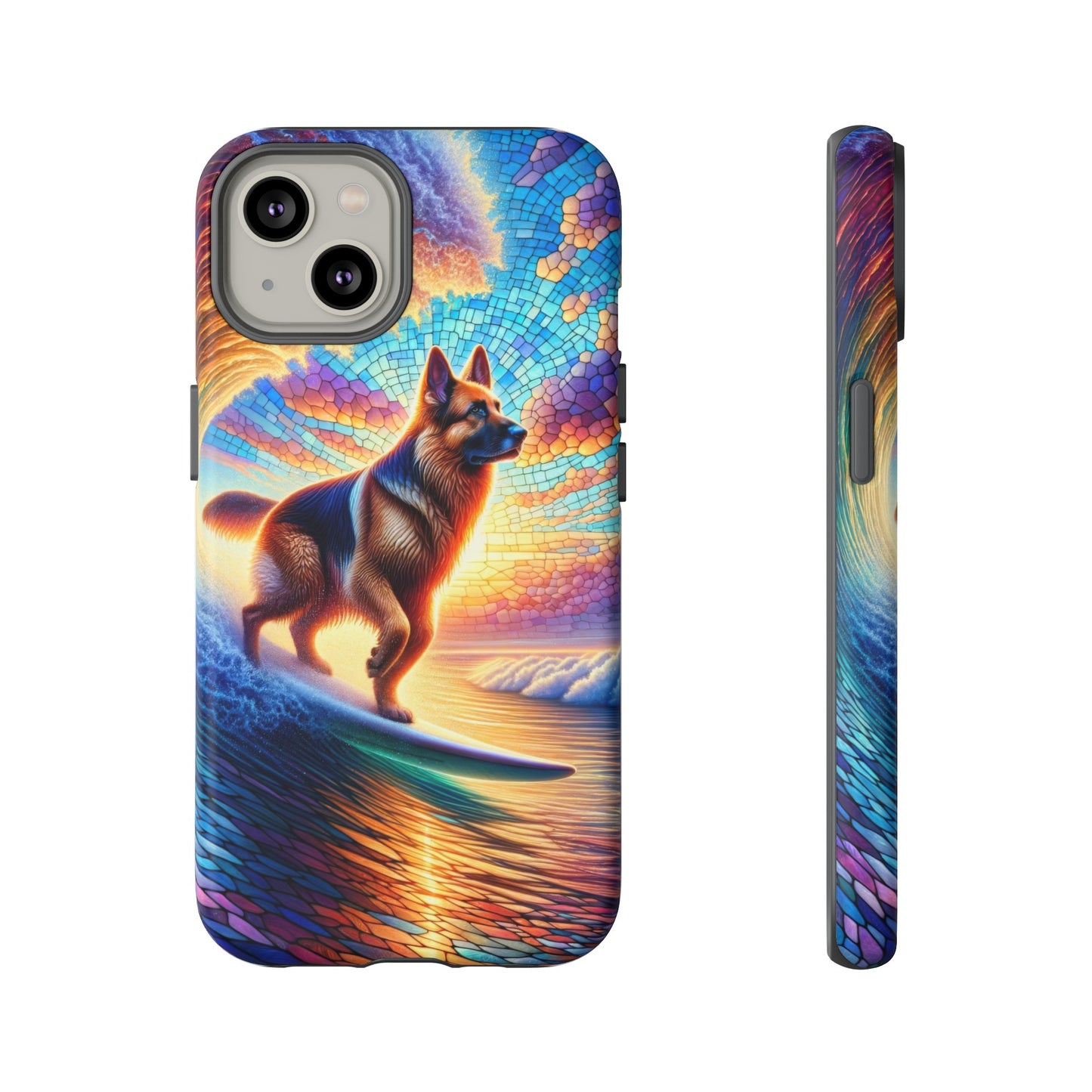 German Shepherd Surfing Phone Case