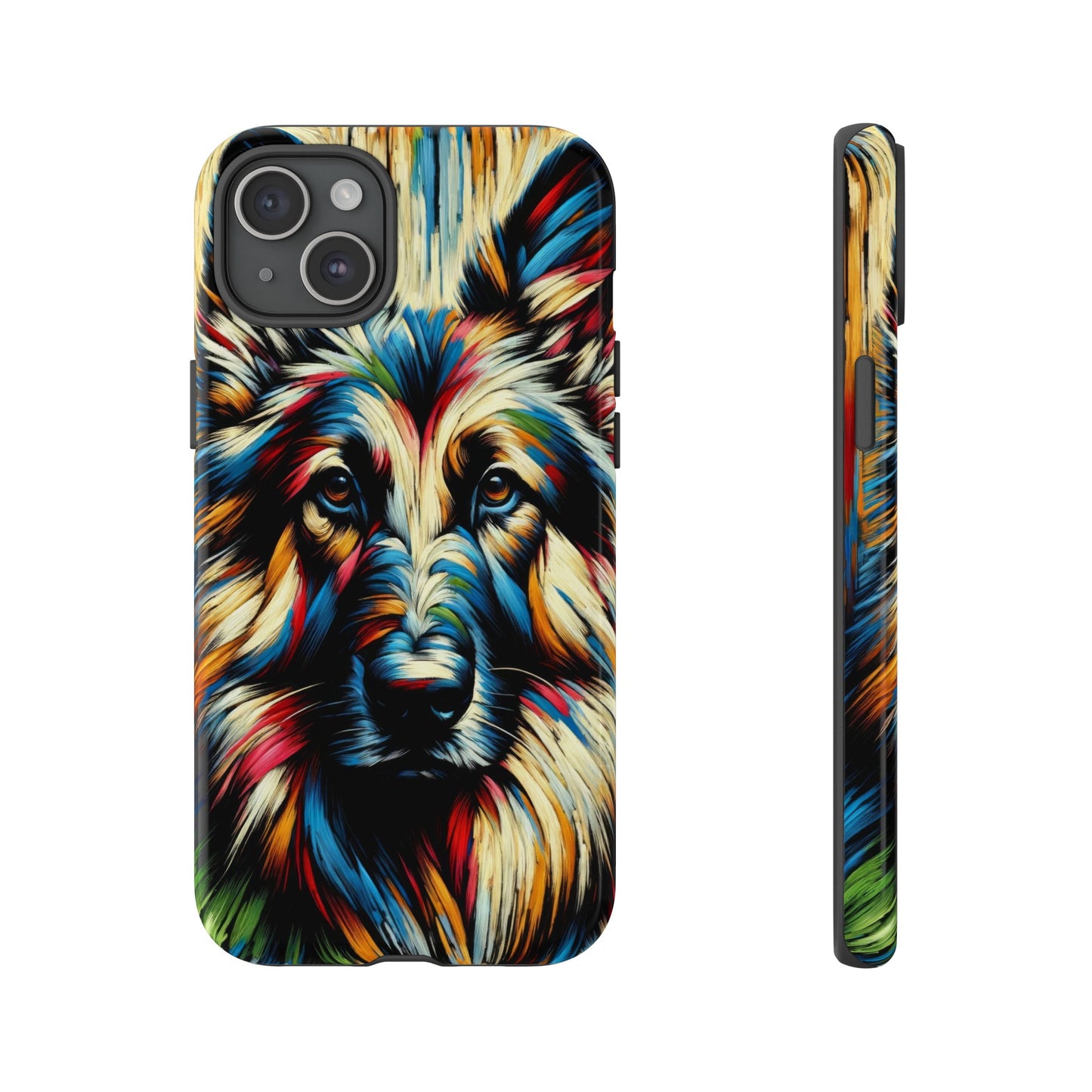 Fauvism scratchboard technique German Shepherd Phone Case