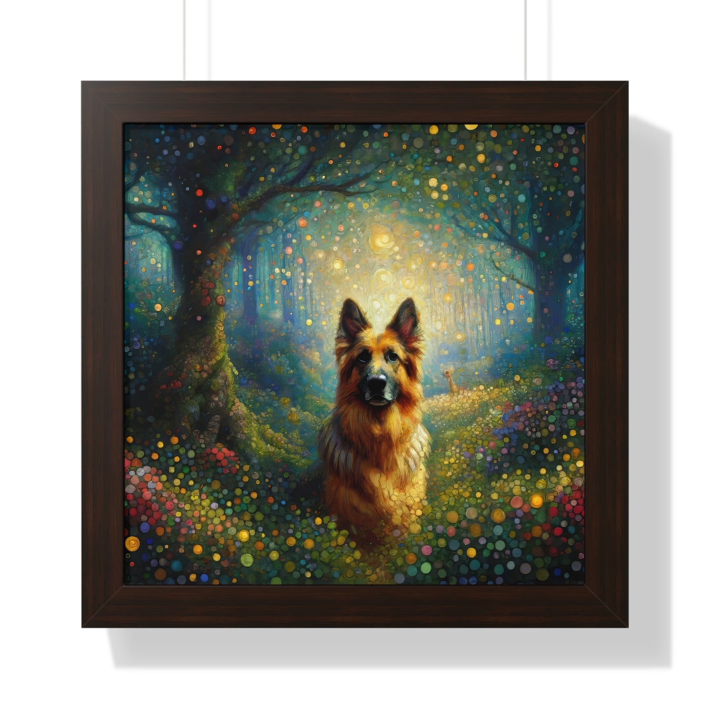 Neo-impressionism and fairy tale German Shepherd Framed Poster Painting 16x16