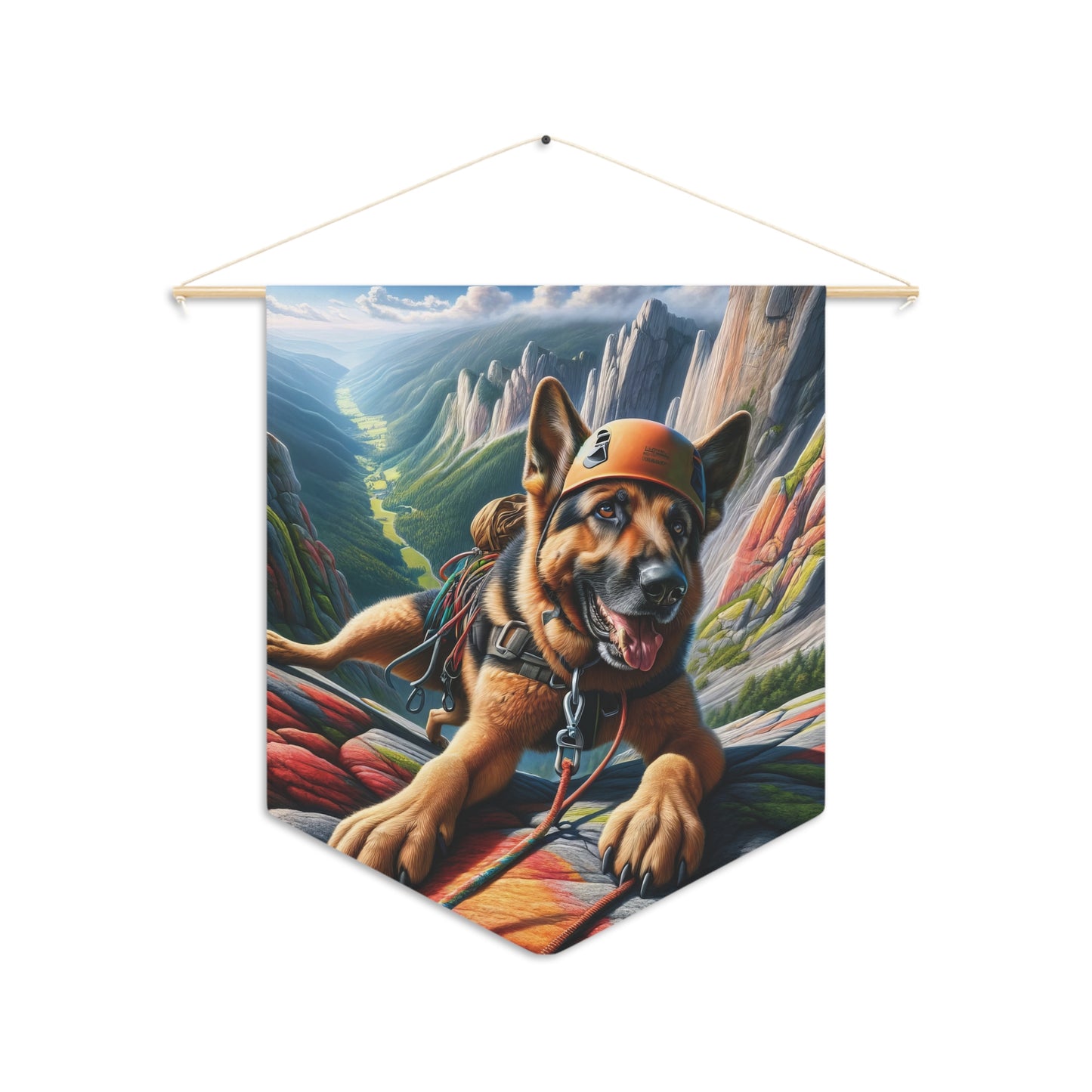 German Shepherd Rock climbing Pennant