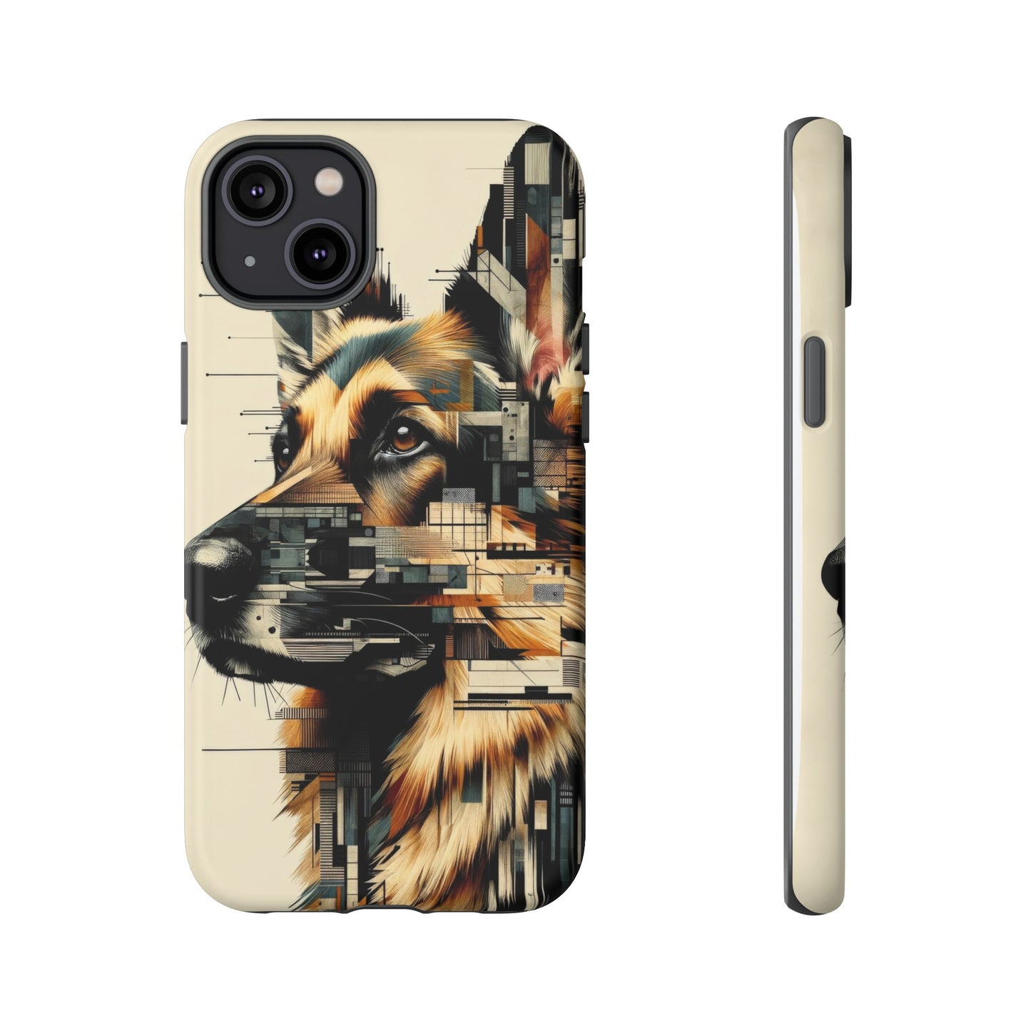 Constructivist and dadaist German Shepherd Phone Case