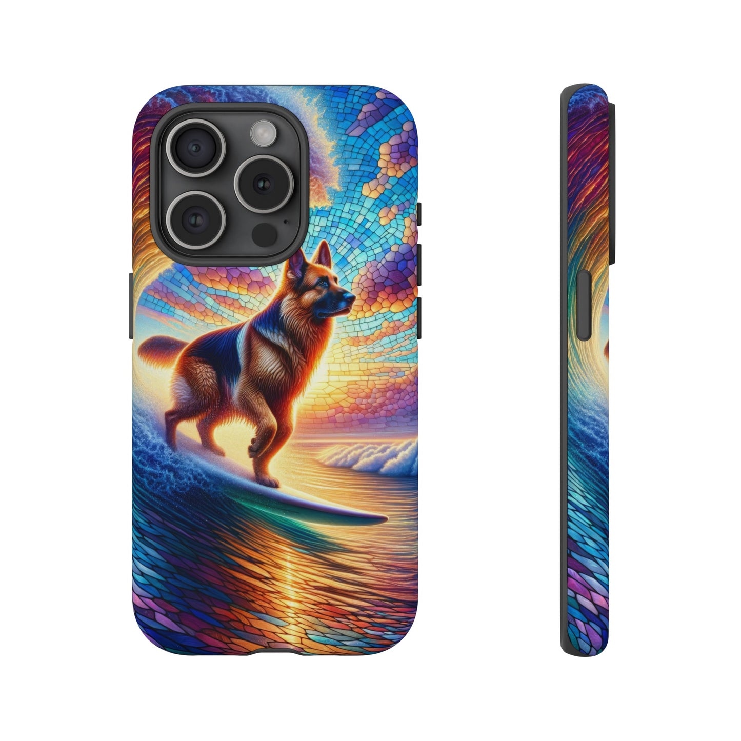 German Shepherd Surfing Phone Case