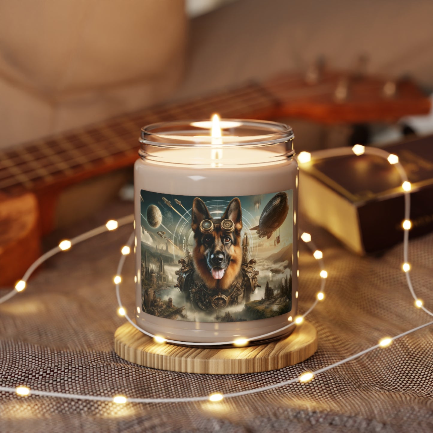 Steampunk Fantasy German Shepherd Scented Soy Candle, 9oz