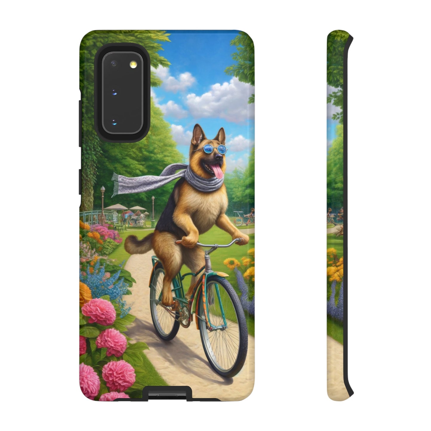 German Shepherd Riding a Bicycle Phone Case