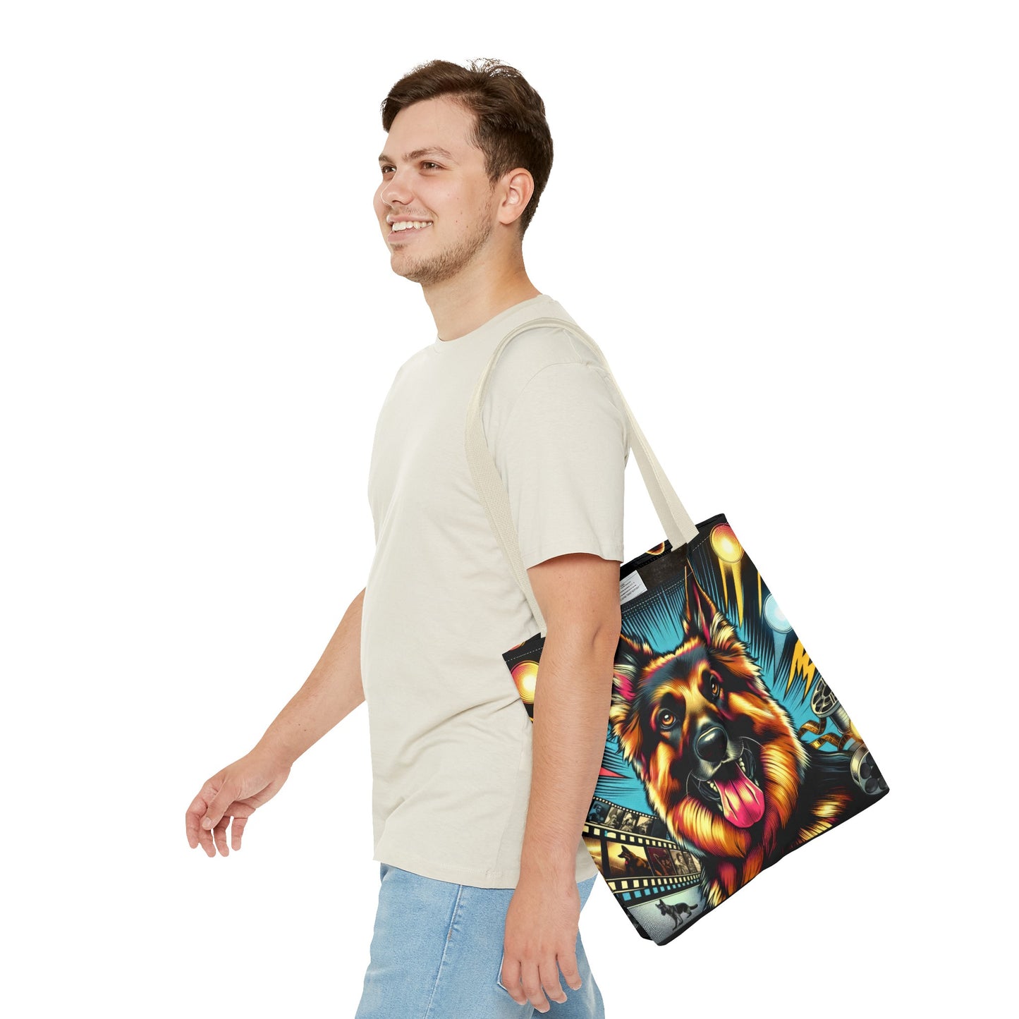 Comic book style German Shepherd Tote Bag