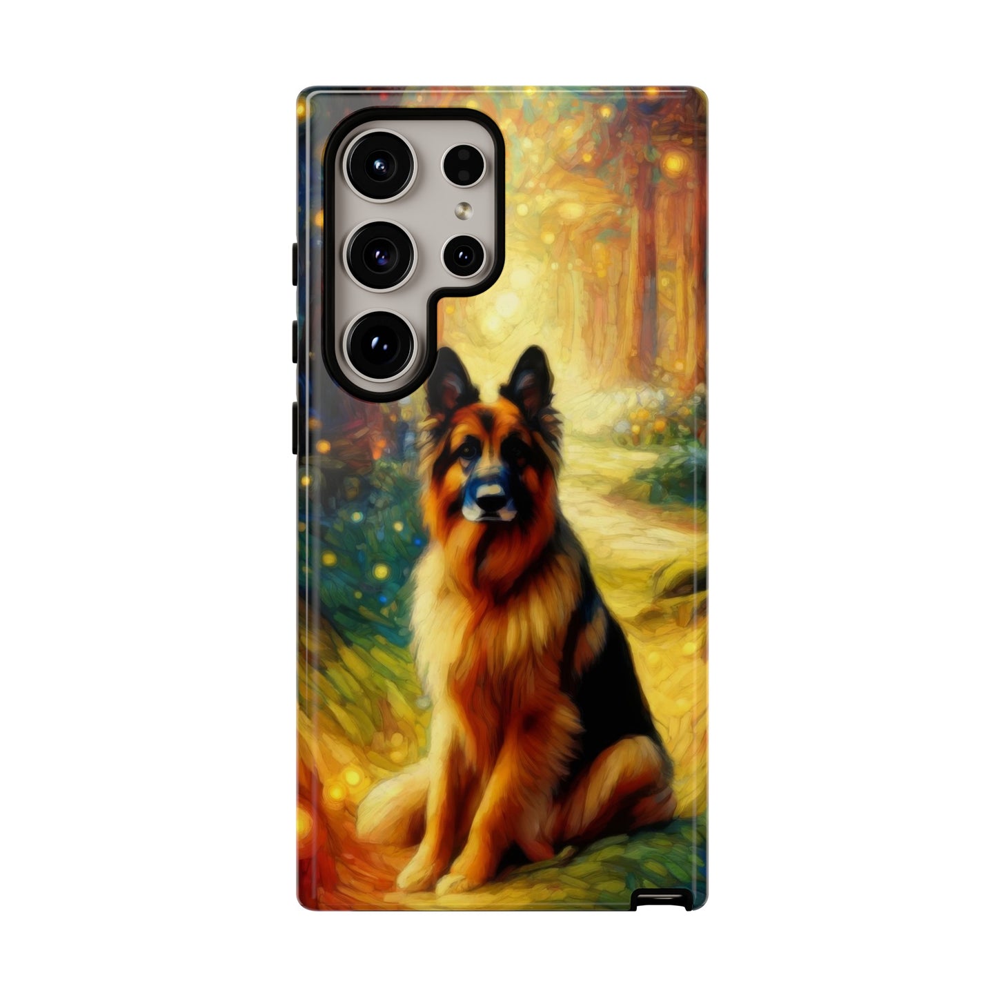 Neo-impressionism and fairy tale German Shepherd Phone Case