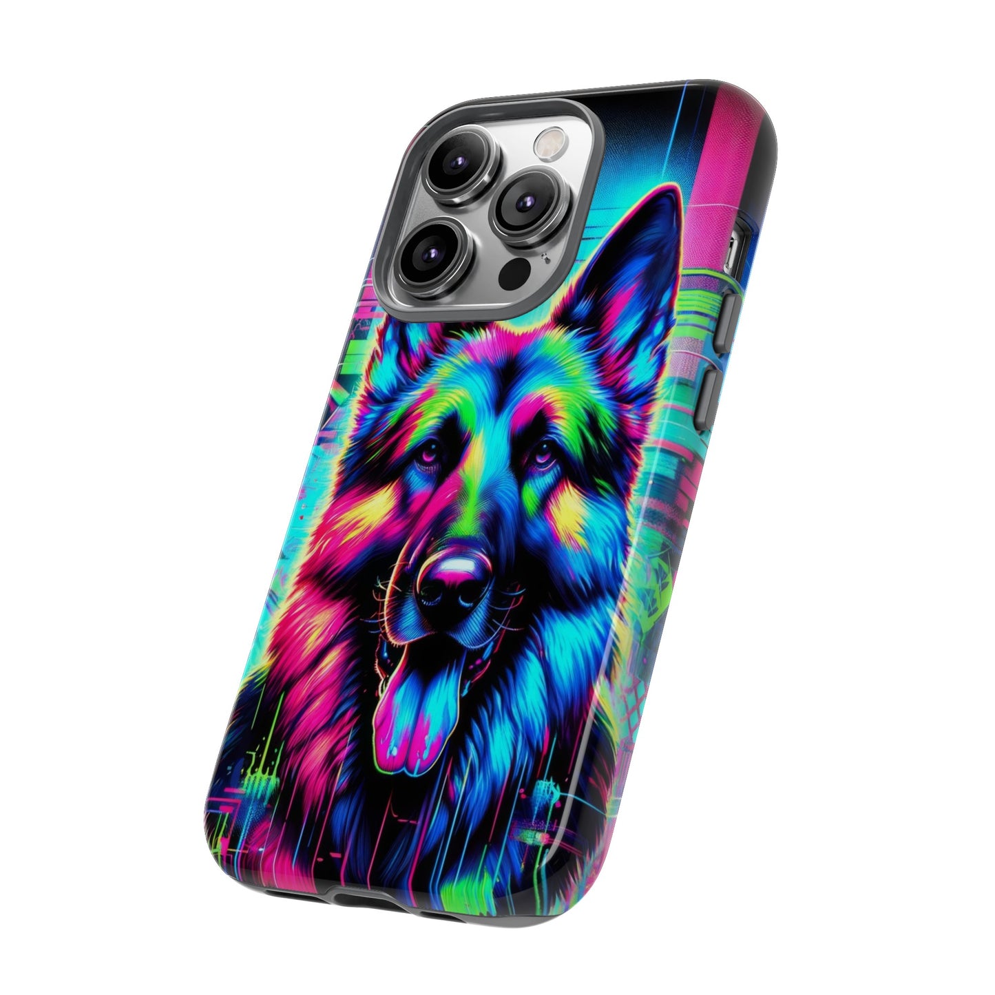 Neon graffiti German Shepherd Phone Case