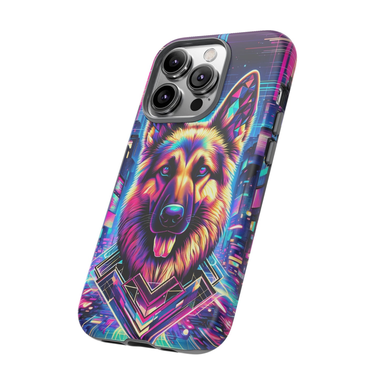 Glitch art German Shepherd Phone Case