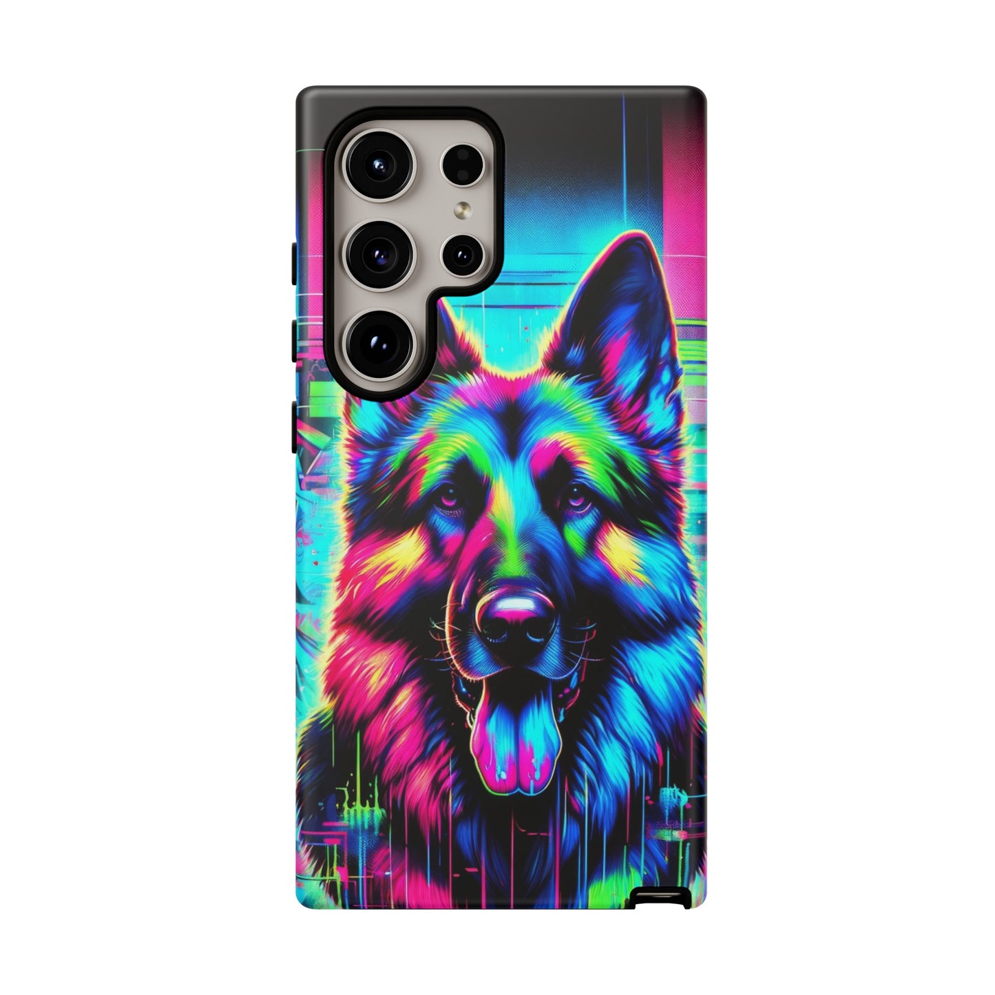 Neon graffiti German Shepherd Phone Case