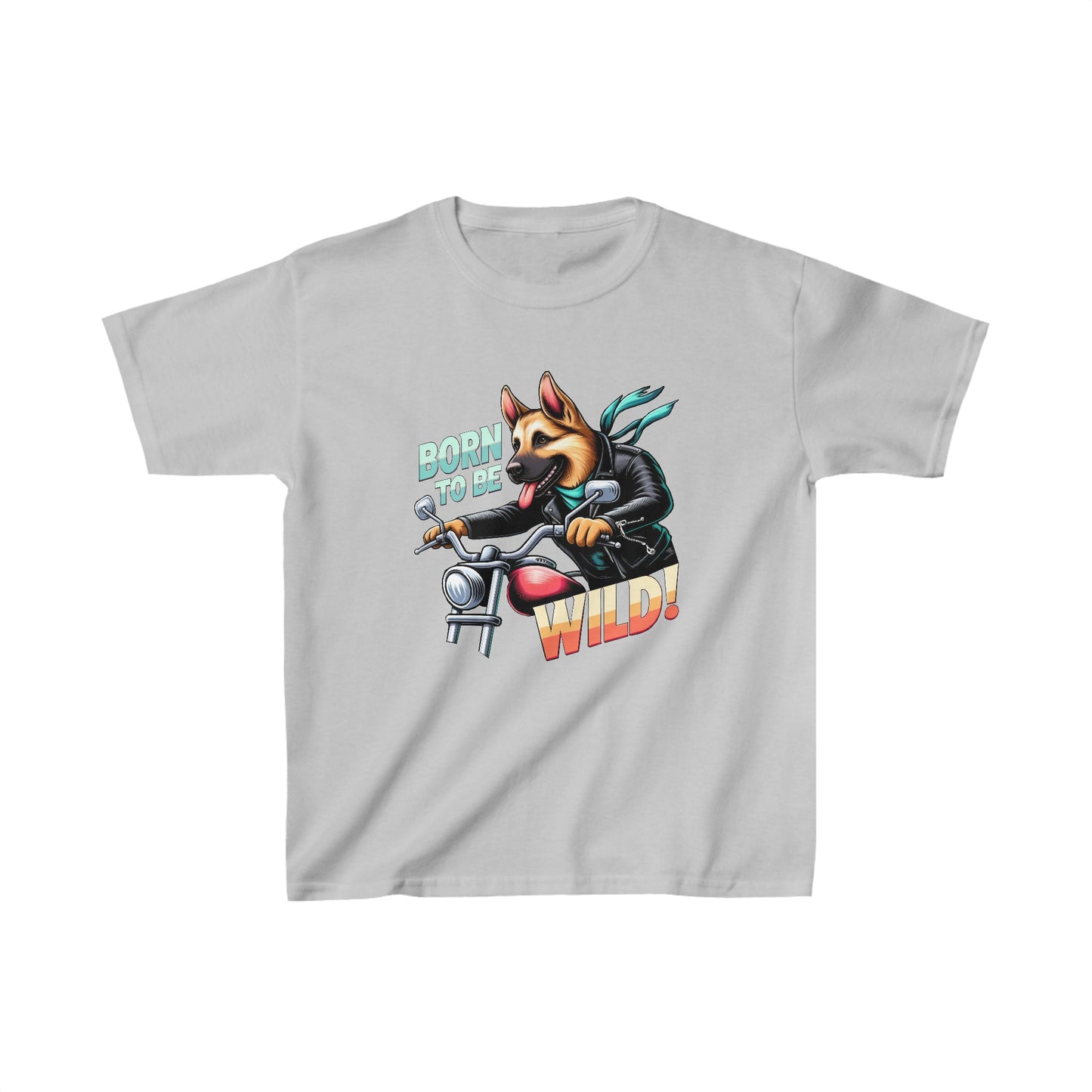 Born to Be Wild Kids Size T-Shirt (Multi colors) (German Shepherd)