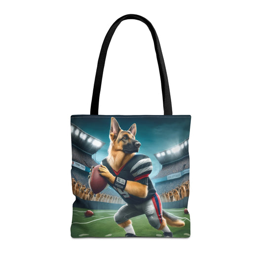 German Shepherd Playing Football Tote Bag