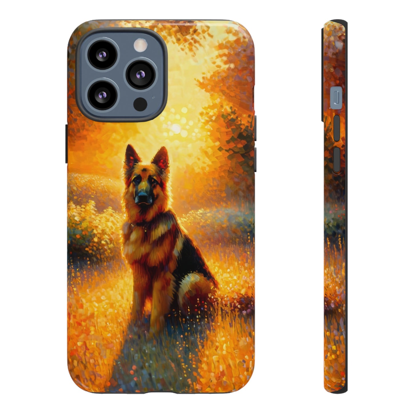 Golden hour and neo-impressionism German Shepherd Phone Case