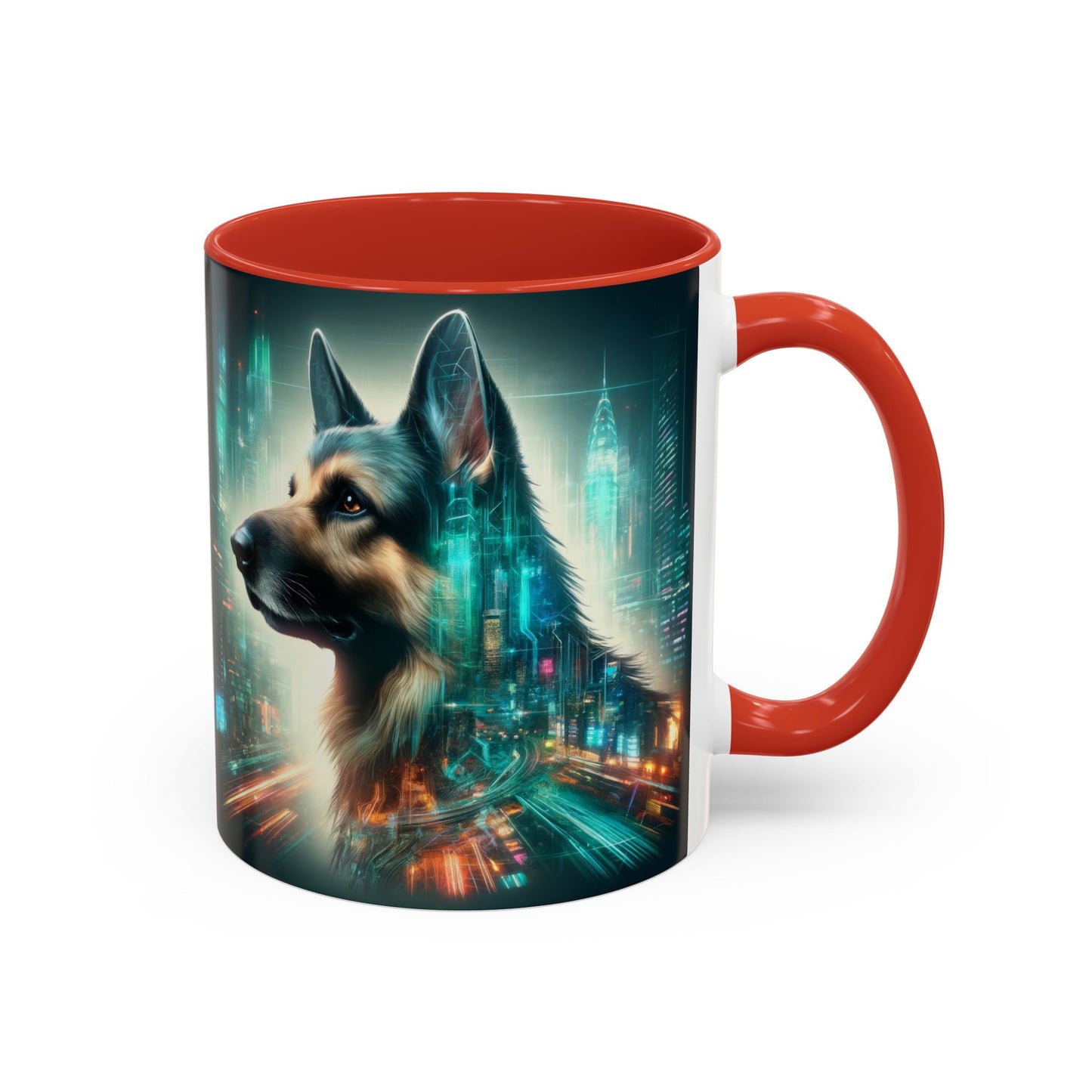 Cyberpunk German Shepherd Coffee Mug