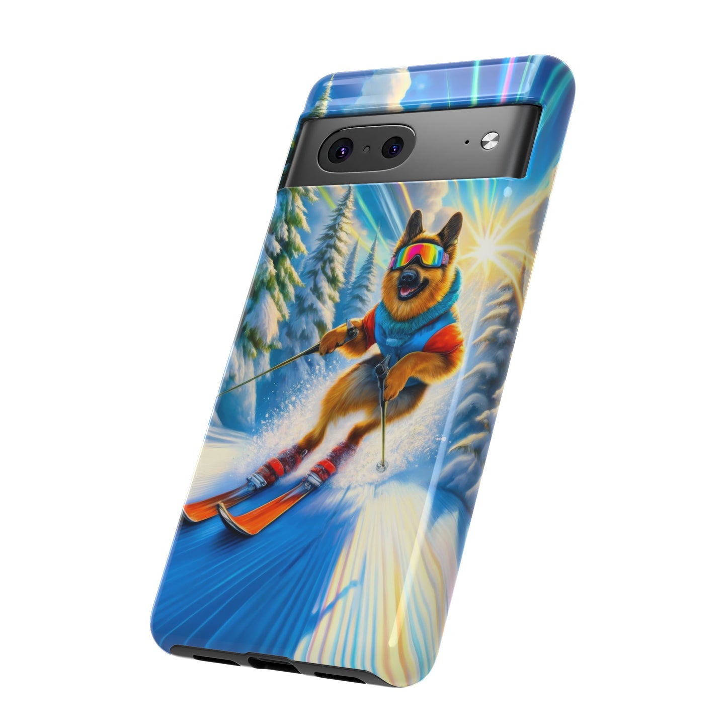 German Shepherd Skiing Phone Case