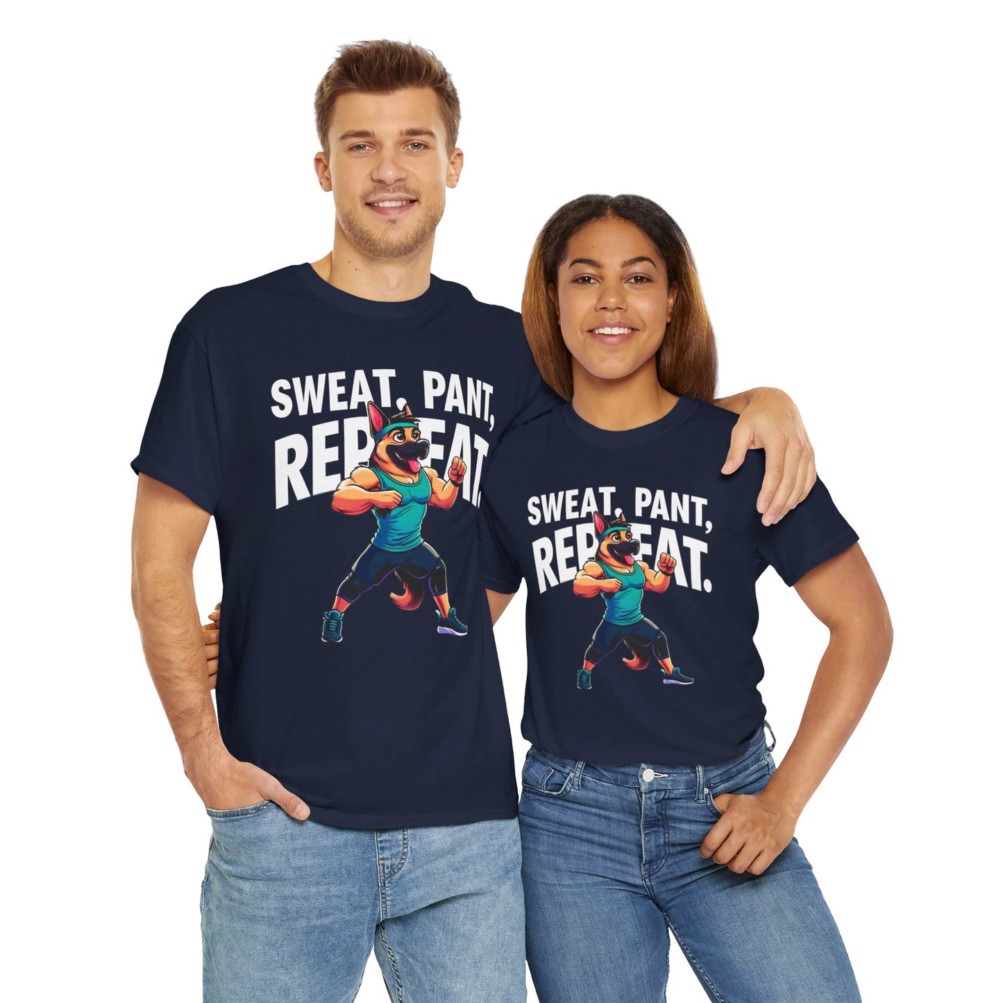 Sweat, Pant, Repeat T-Shirt (13 colors) (German Shepherd)