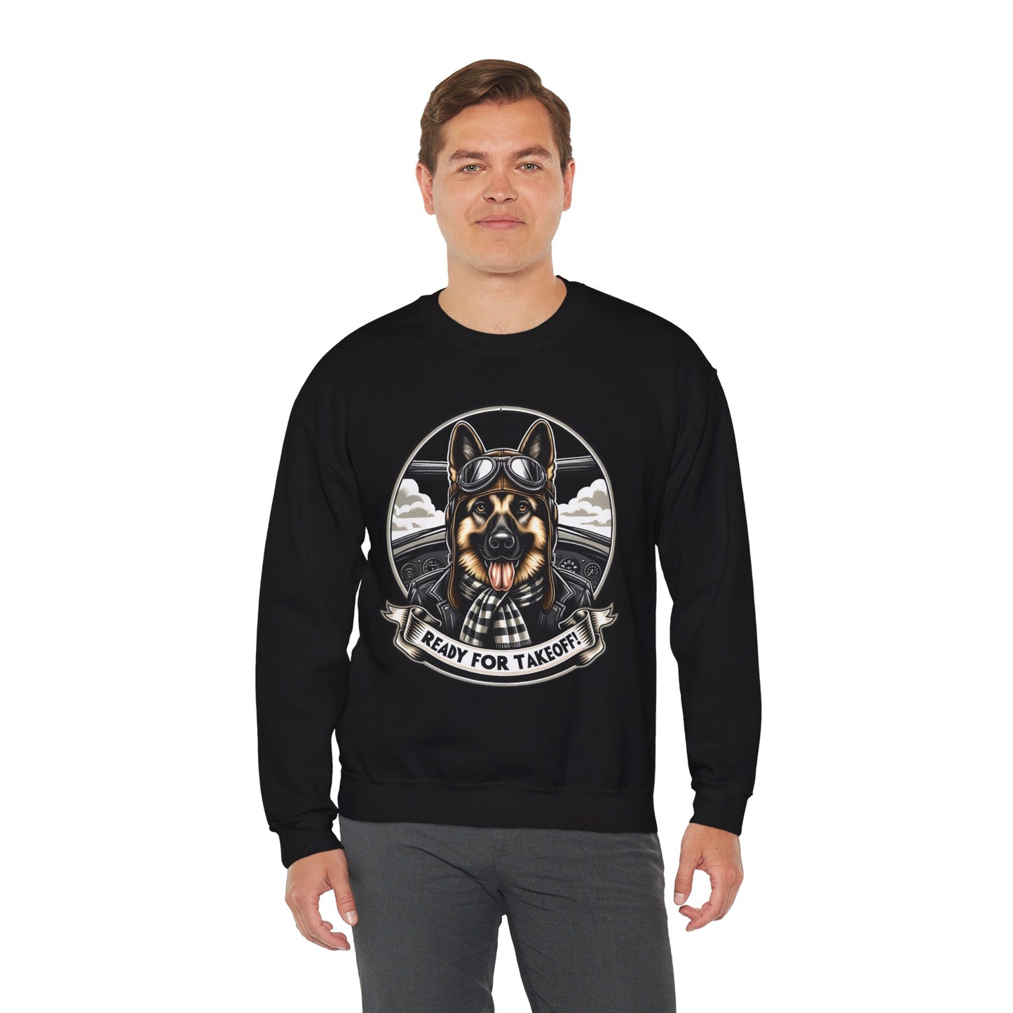 Ready for Takeoff! Sweatshirt (10 colors) (German Shepherd)