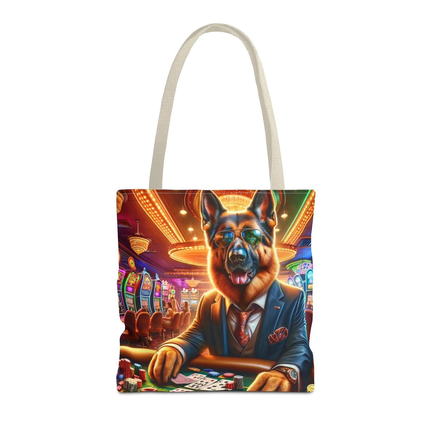 German Shepherd Playing Poker Tote Bag