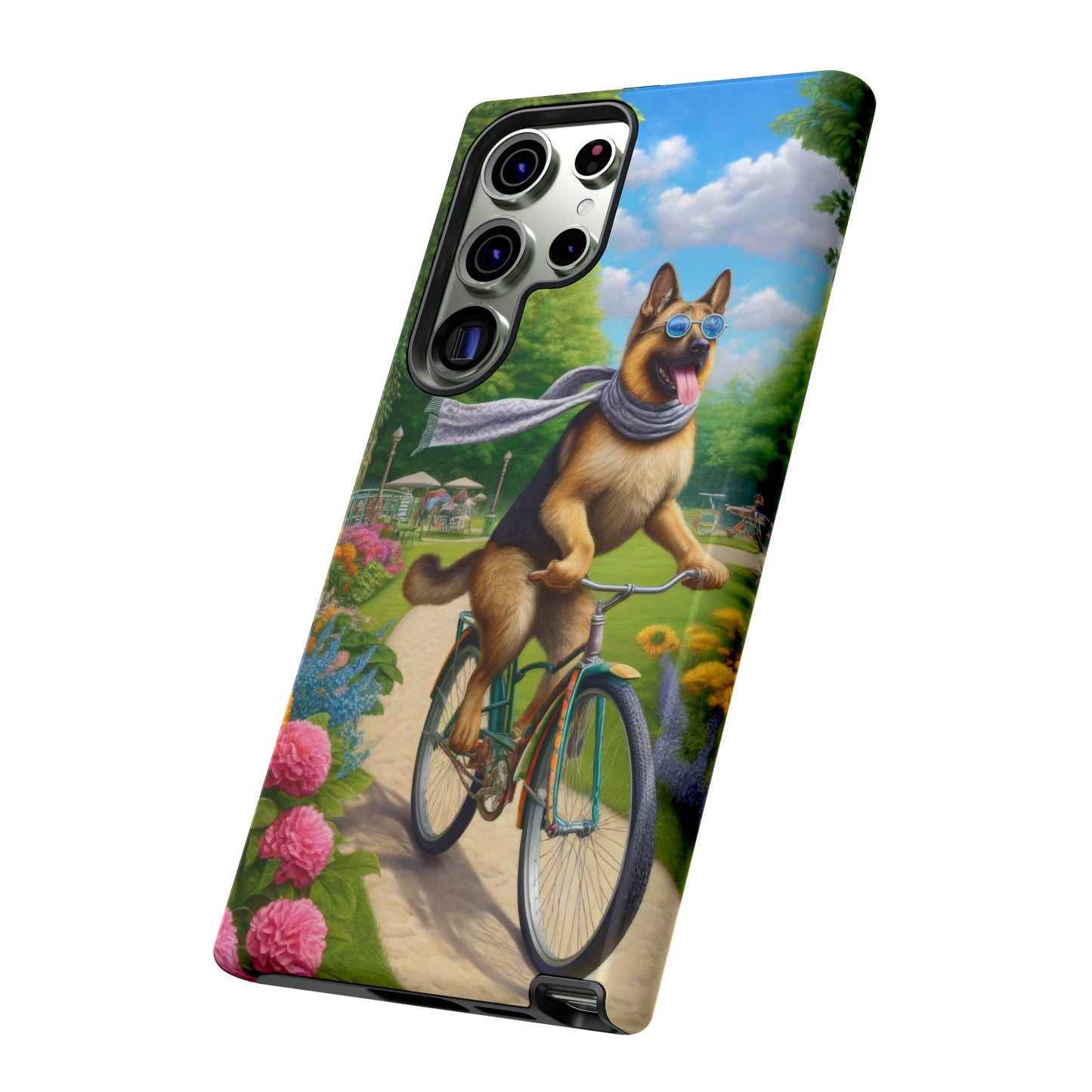 German Shepherd Riding a Bicycle Phone Case