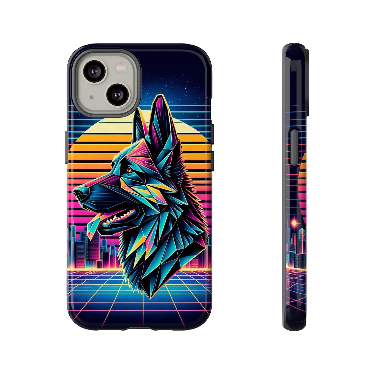 Origami and polyart German Shepherd Phone Case