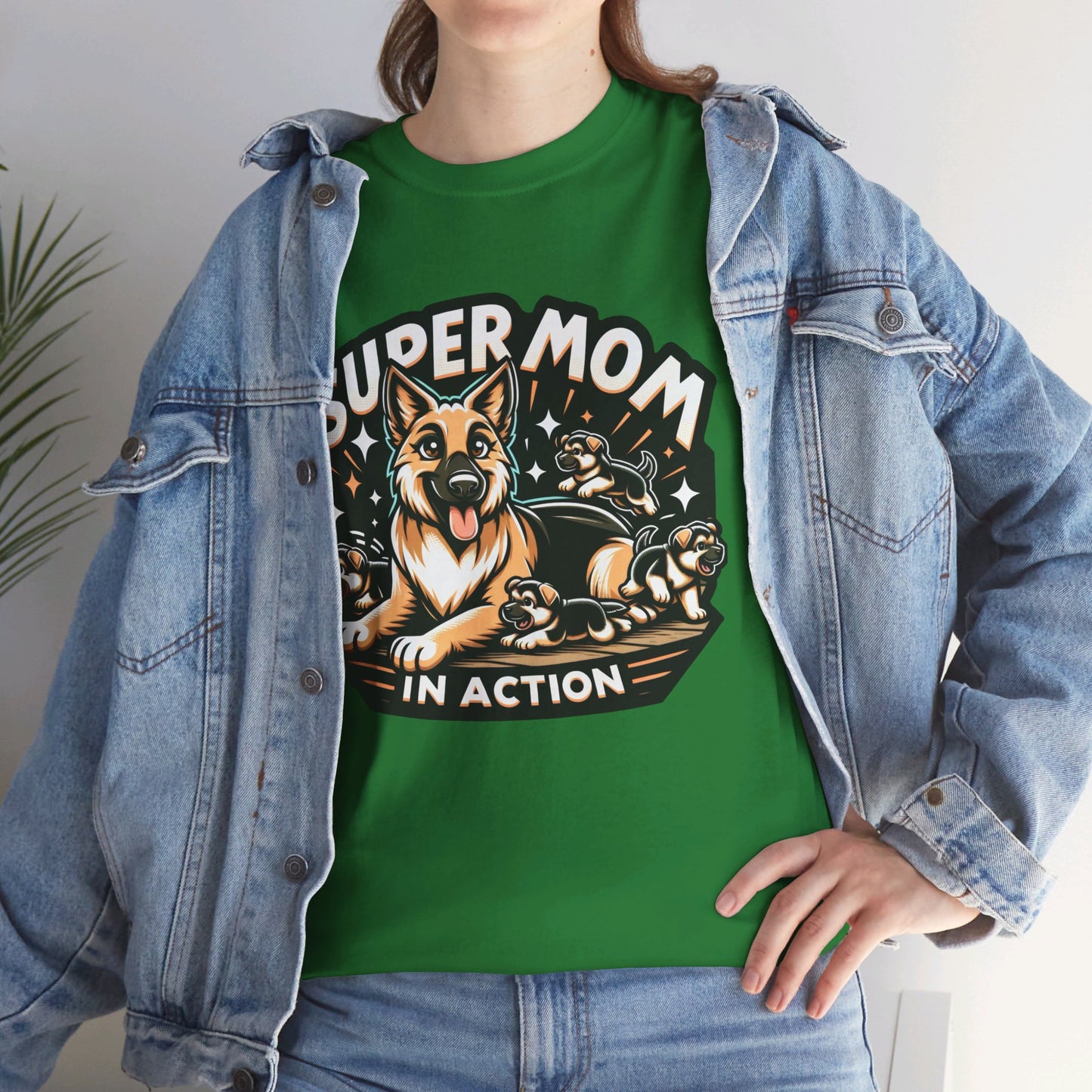 Super Mom in Action T-Shirt (13 colors) (German Shepherd)