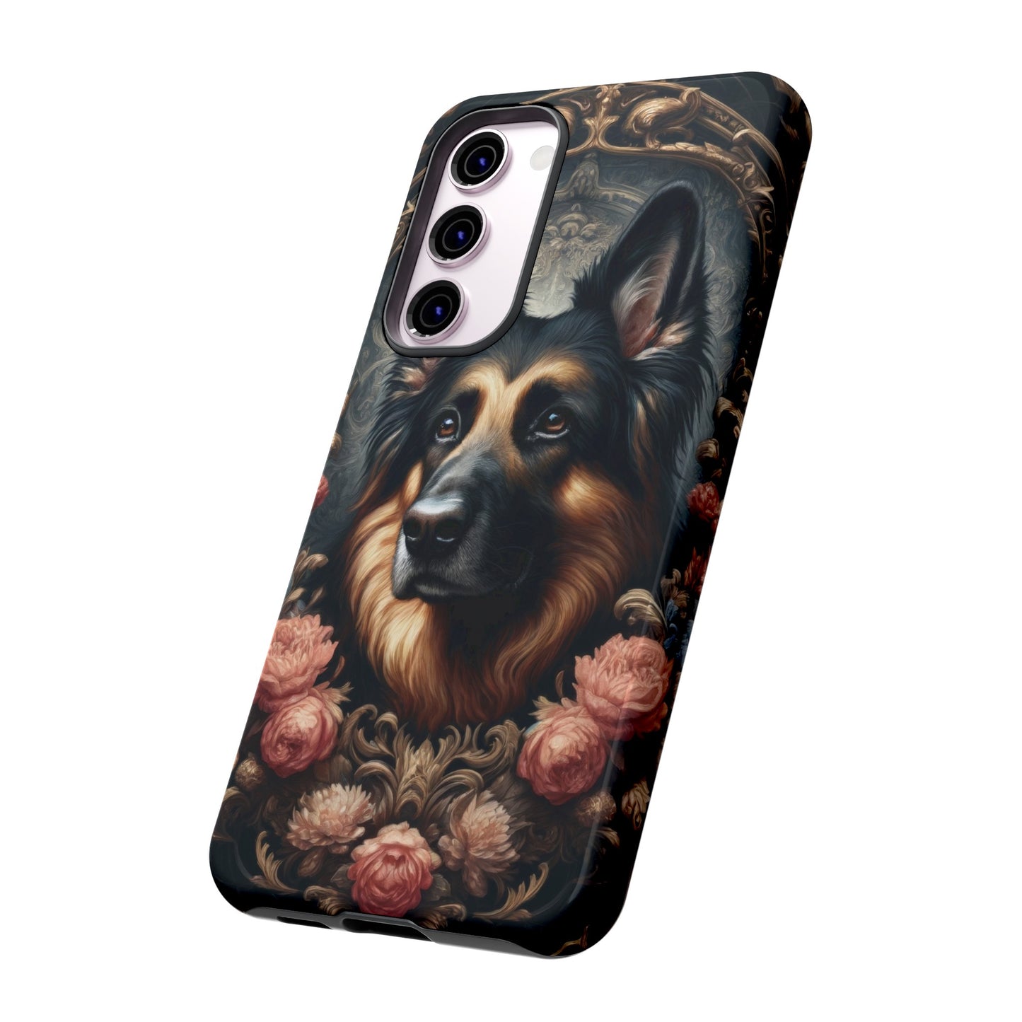 Gothic, high angle German Shepherd Phone Case