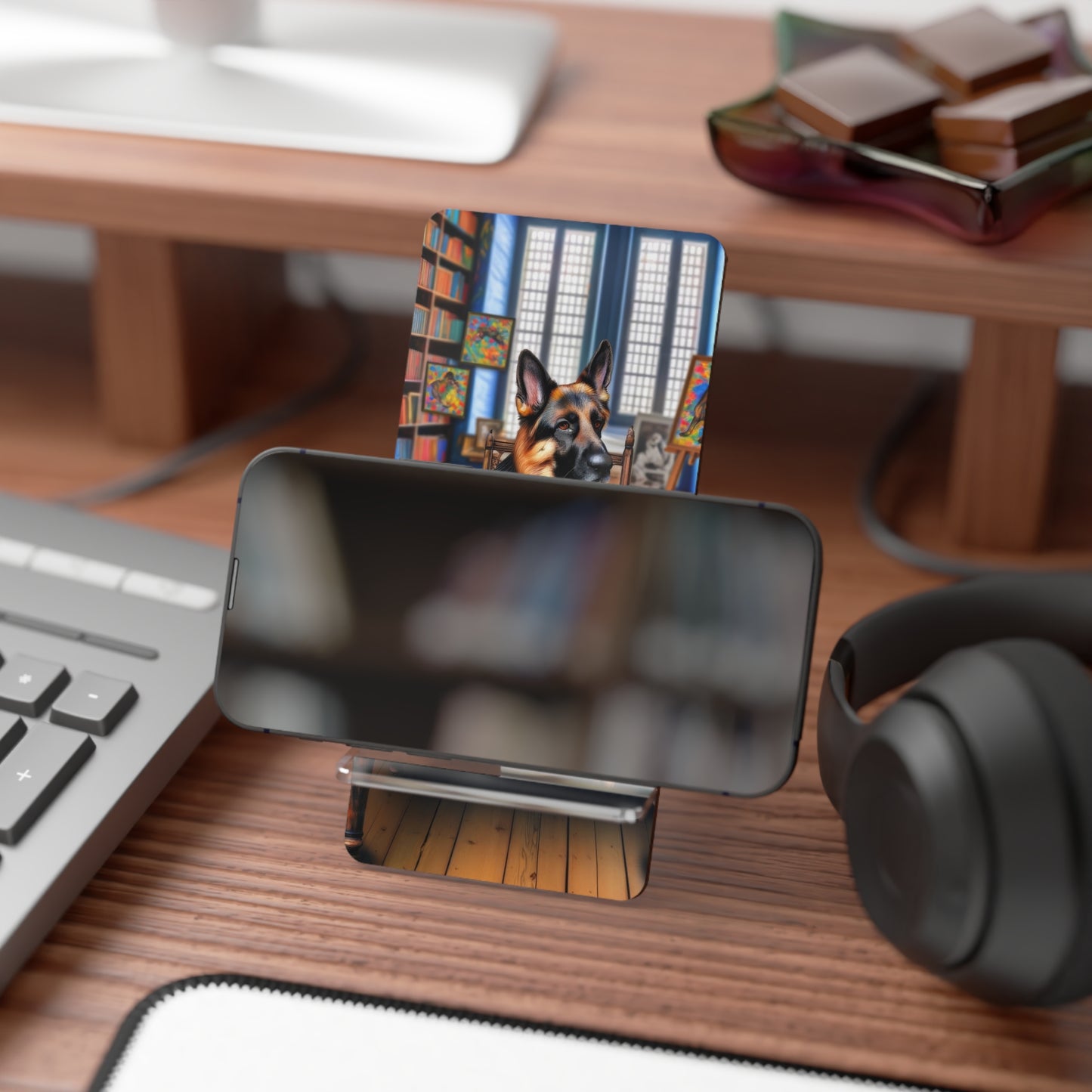 German Shepherd Writing a book Smartphone Stand