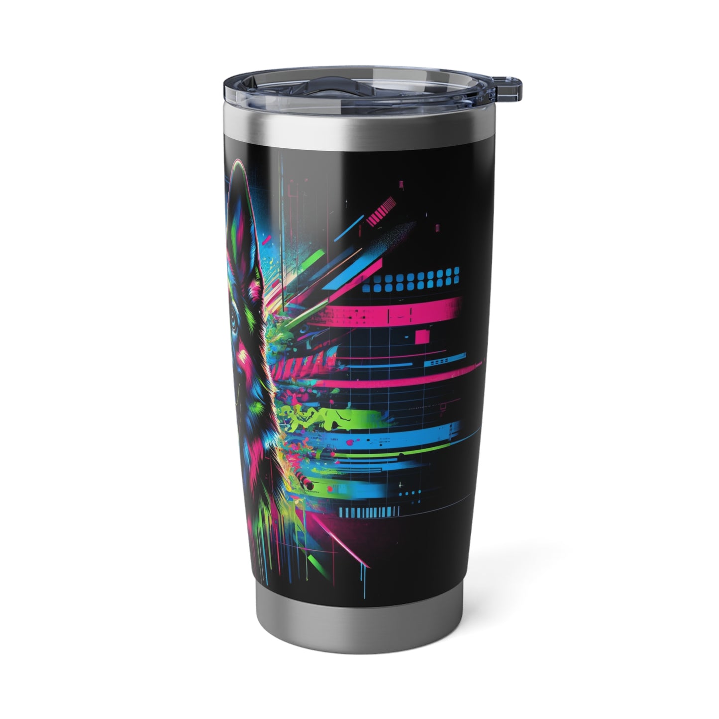Neon graffiti German Shepherd 20oz Tumbler