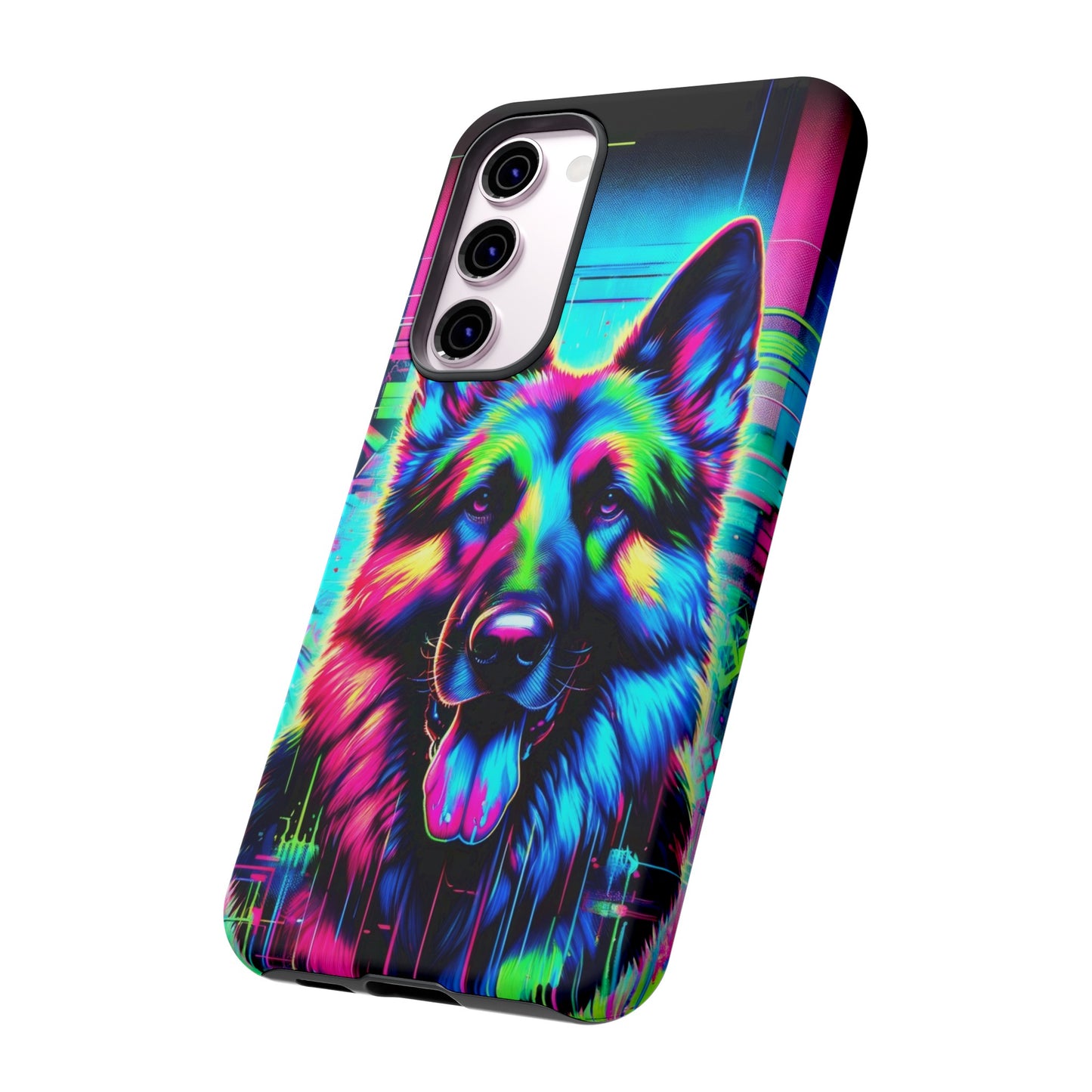 Neon graffiti German Shepherd Phone Case