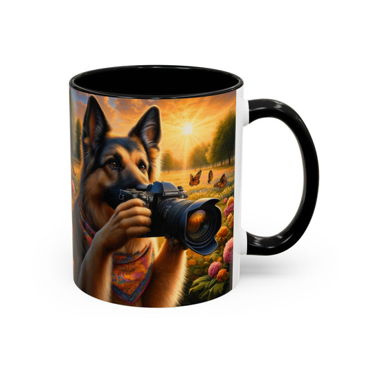 German Shepherd Taking photographs Coffee Mug