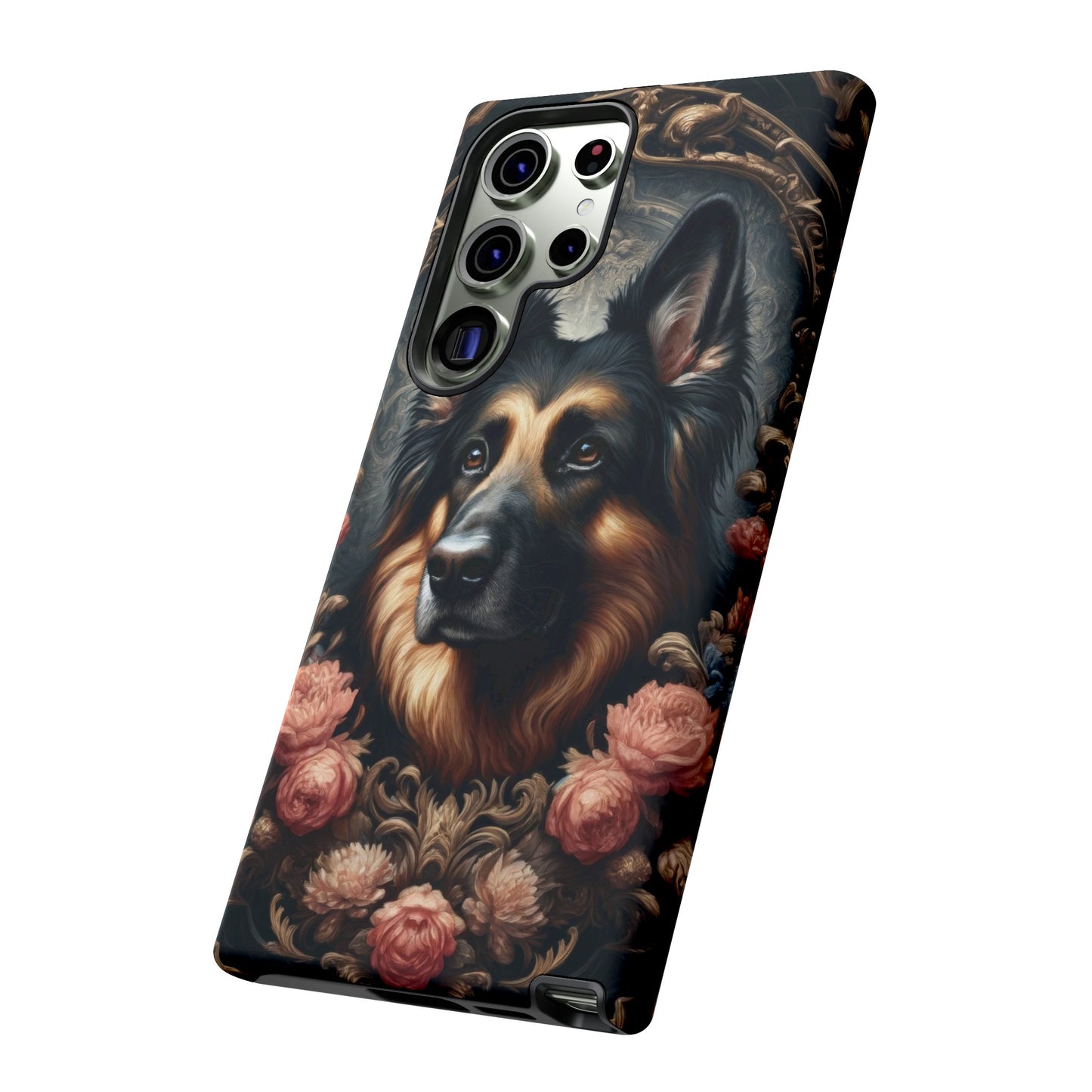 Gothic, high angle German Shepherd Phone Case