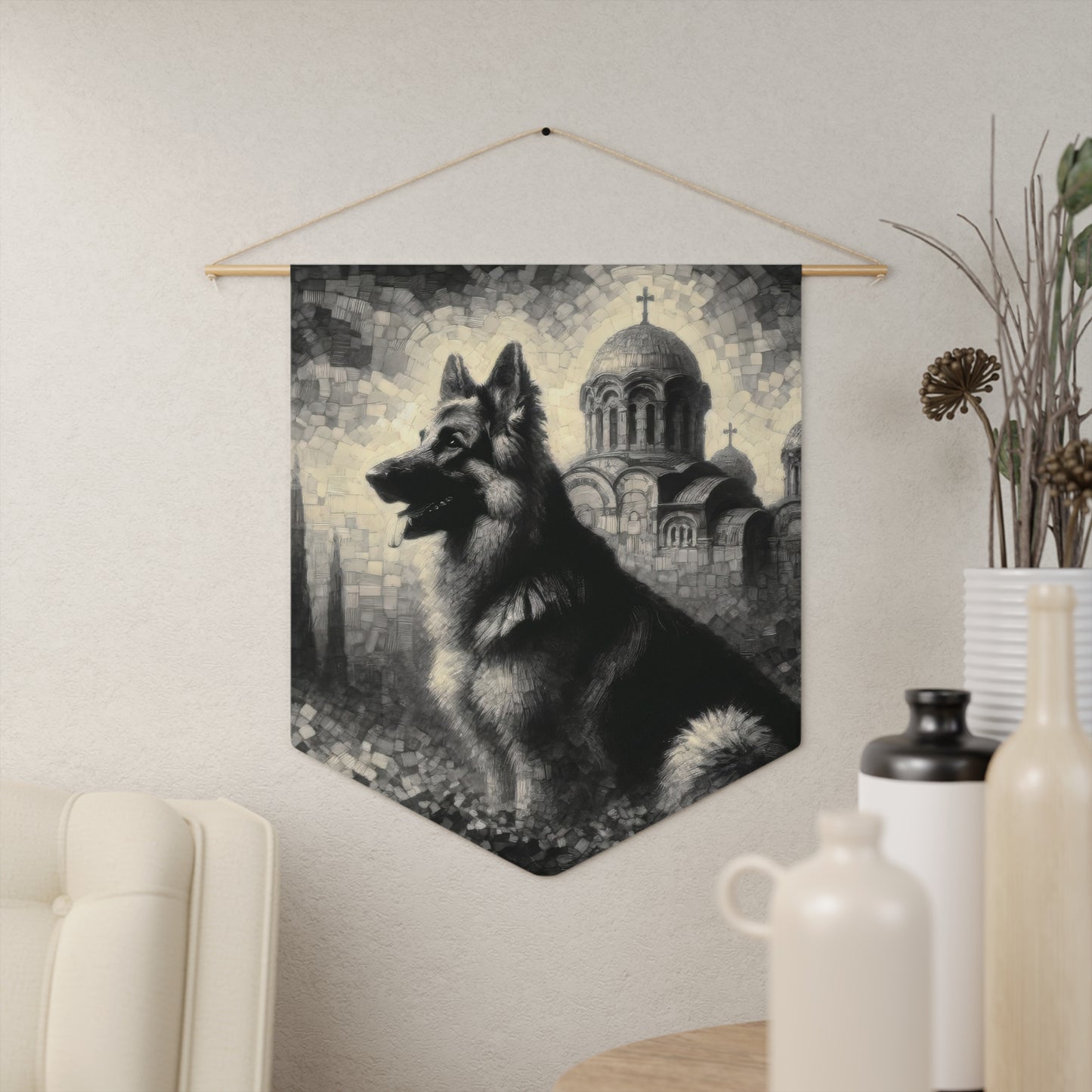 Neo-impressionism German Shepherd Pennant