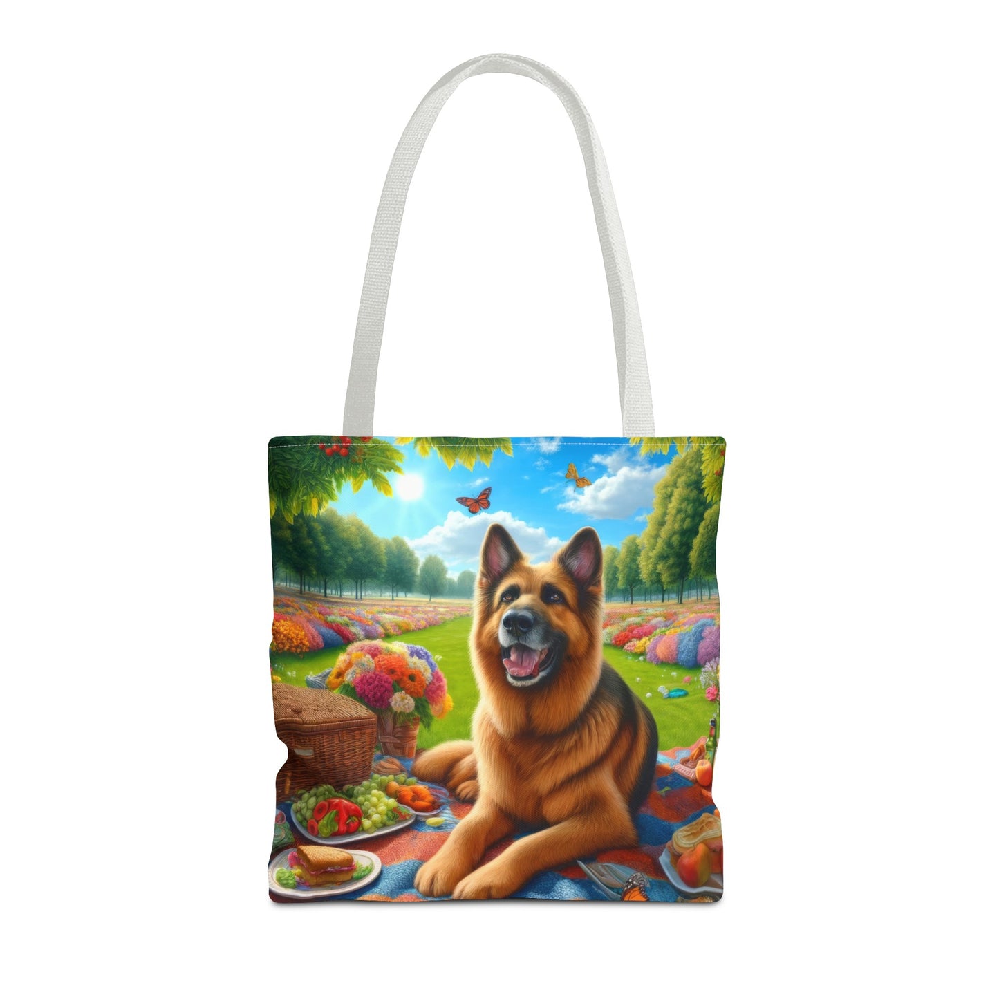 German Shepherd Having a Picnic Tote Bag