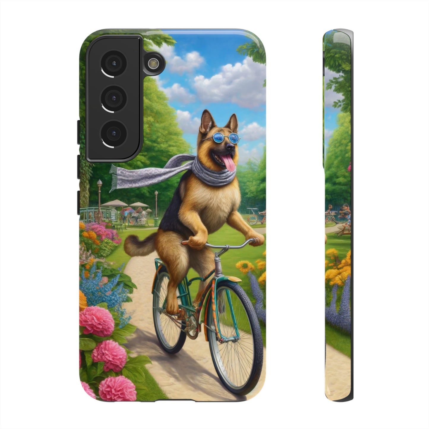 German Shepherd Riding a Bicycle Phone Case