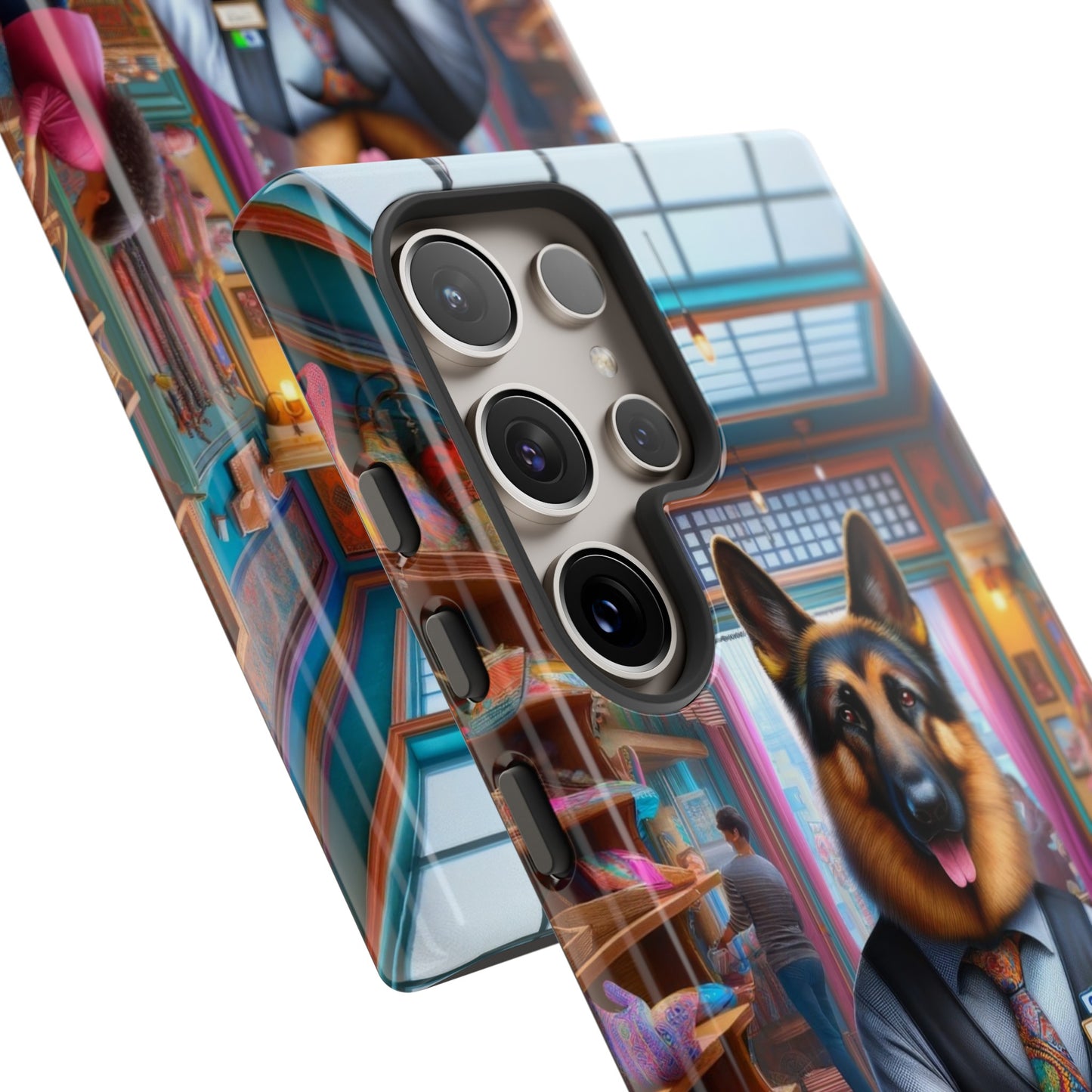 German Shepherd Operating a Cash Register Phone Case