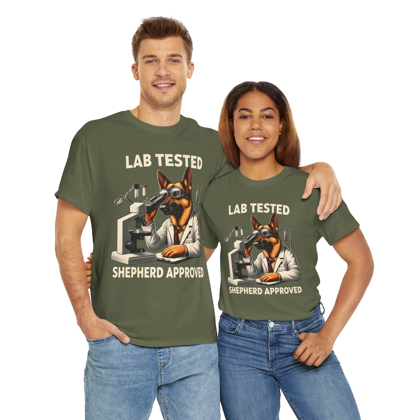 Lab Tested, Shepherd Approved T-Shirt (13 colors) (German Shepherd)