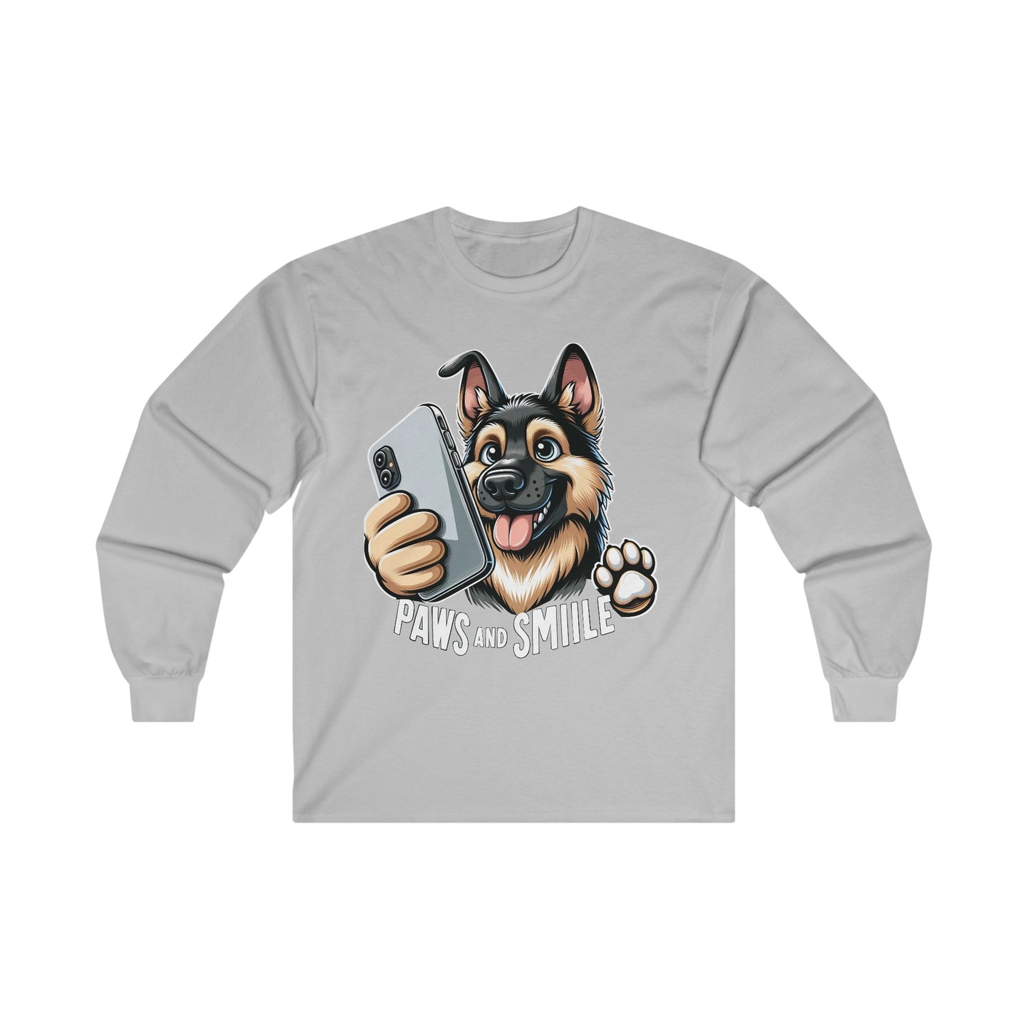 Paws and Smile Long Sleeve Shirt (20 colors) (German Shepherd)