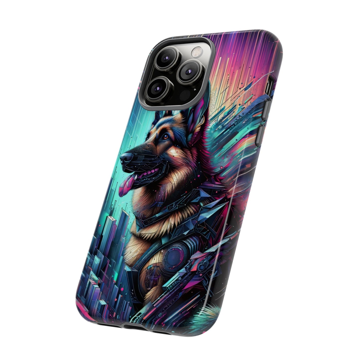 Futurism and gothic German Shepherd Phone Case