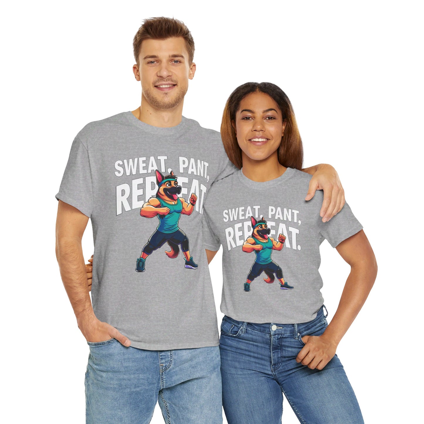 Sweat, Pant, Repeat T-Shirt (13 colors) (German Shepherd)