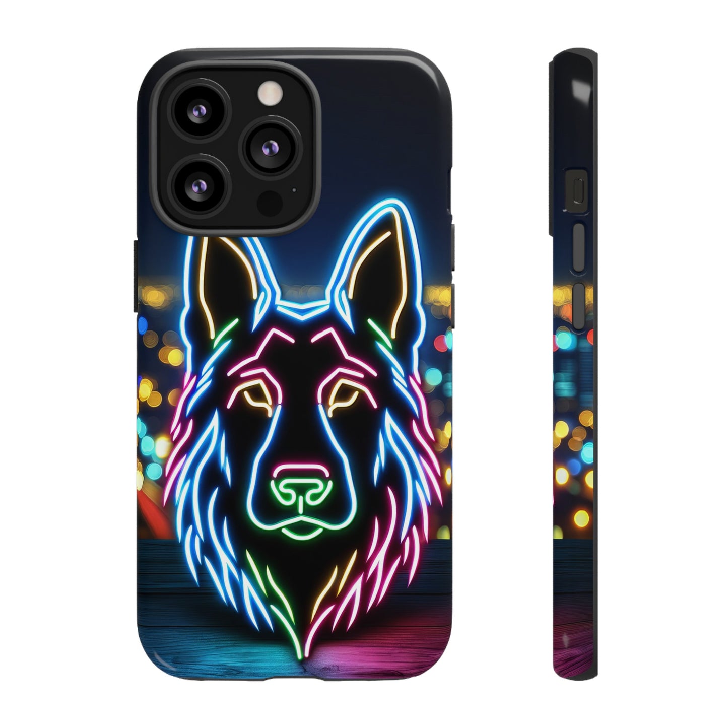 German Shepherd Neon Light Phone Case