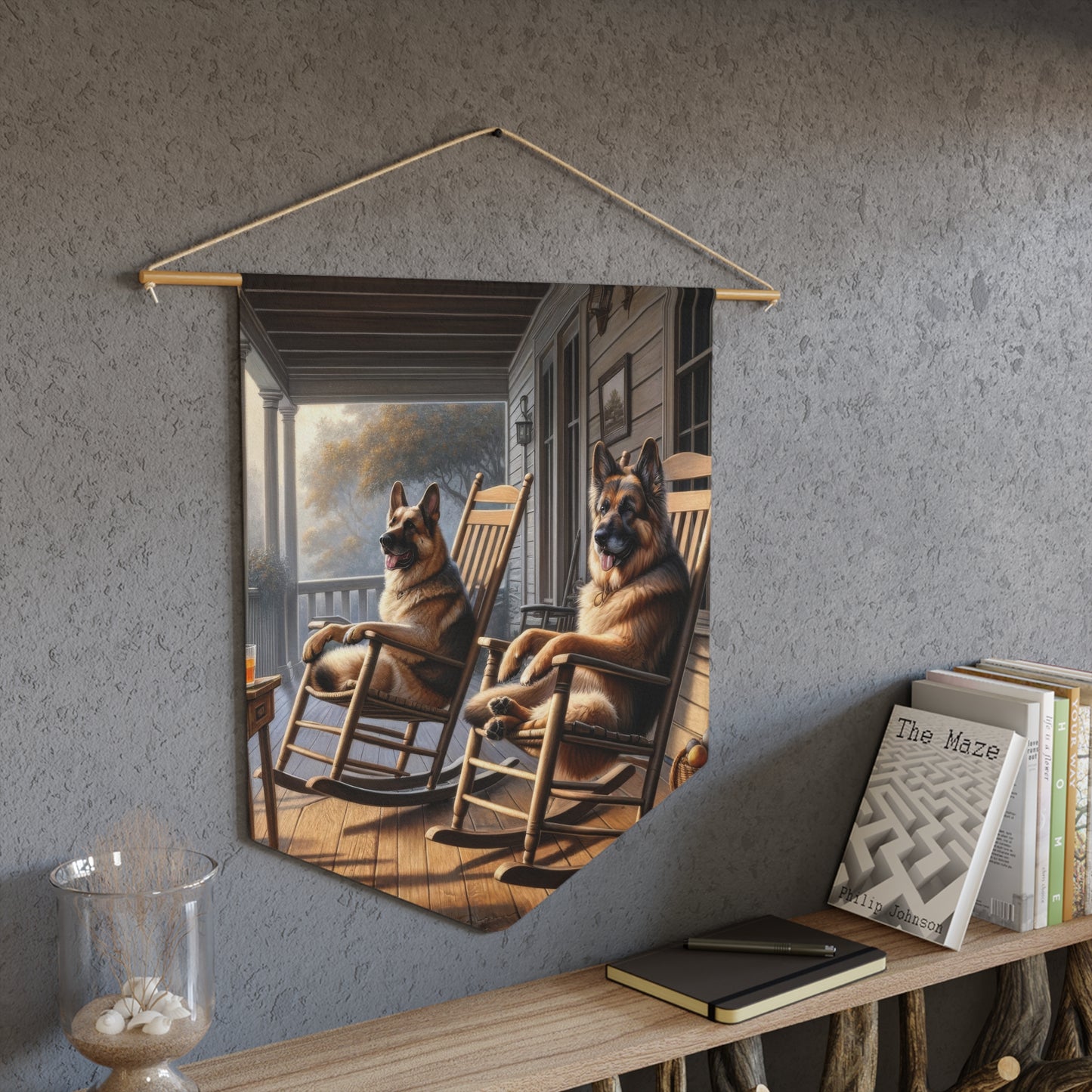 German Shepherds on the Porch Pennant