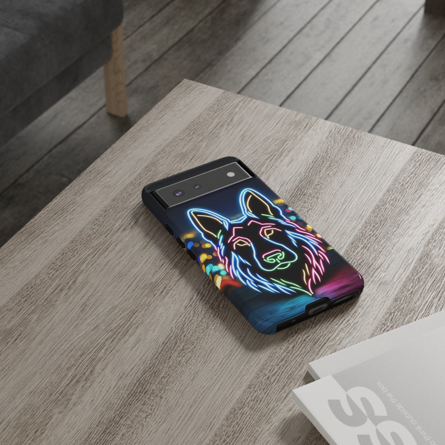 German Shepherd Neon Light Phone Case