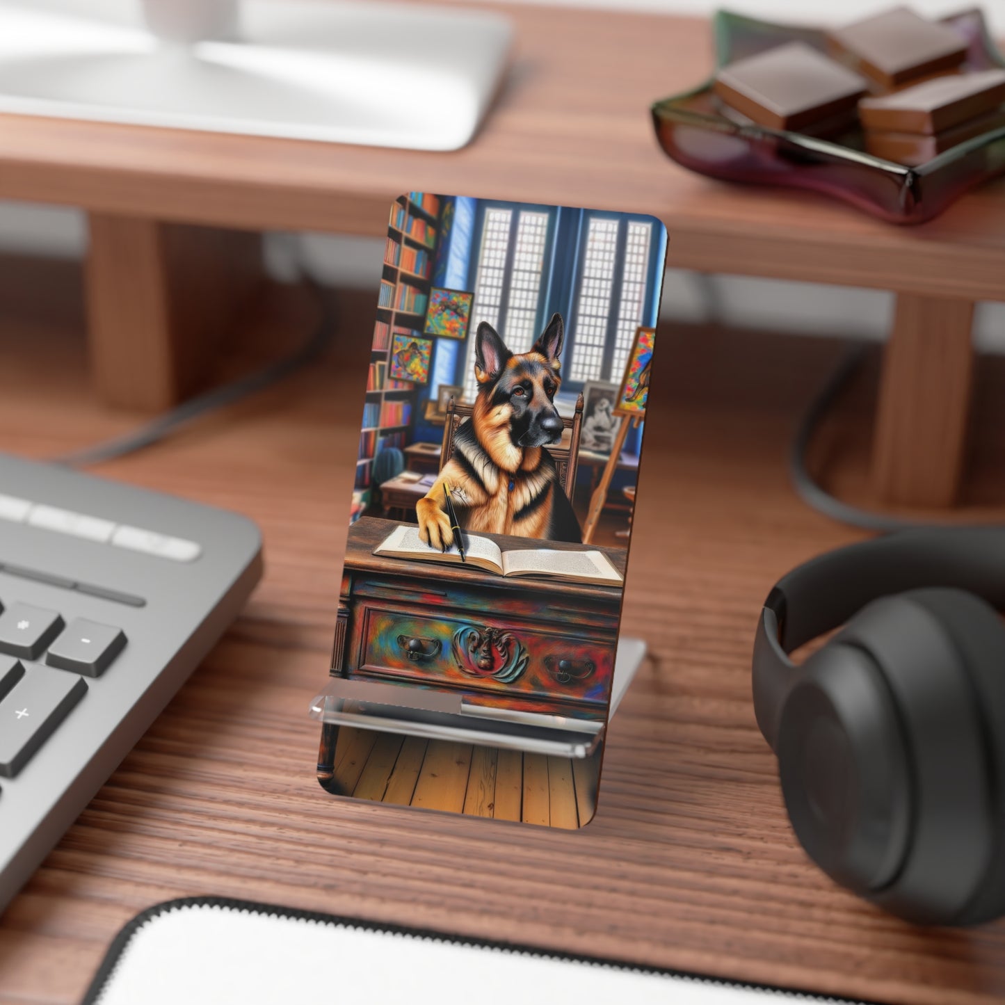 German Shepherd Writing a book Smartphone Stand